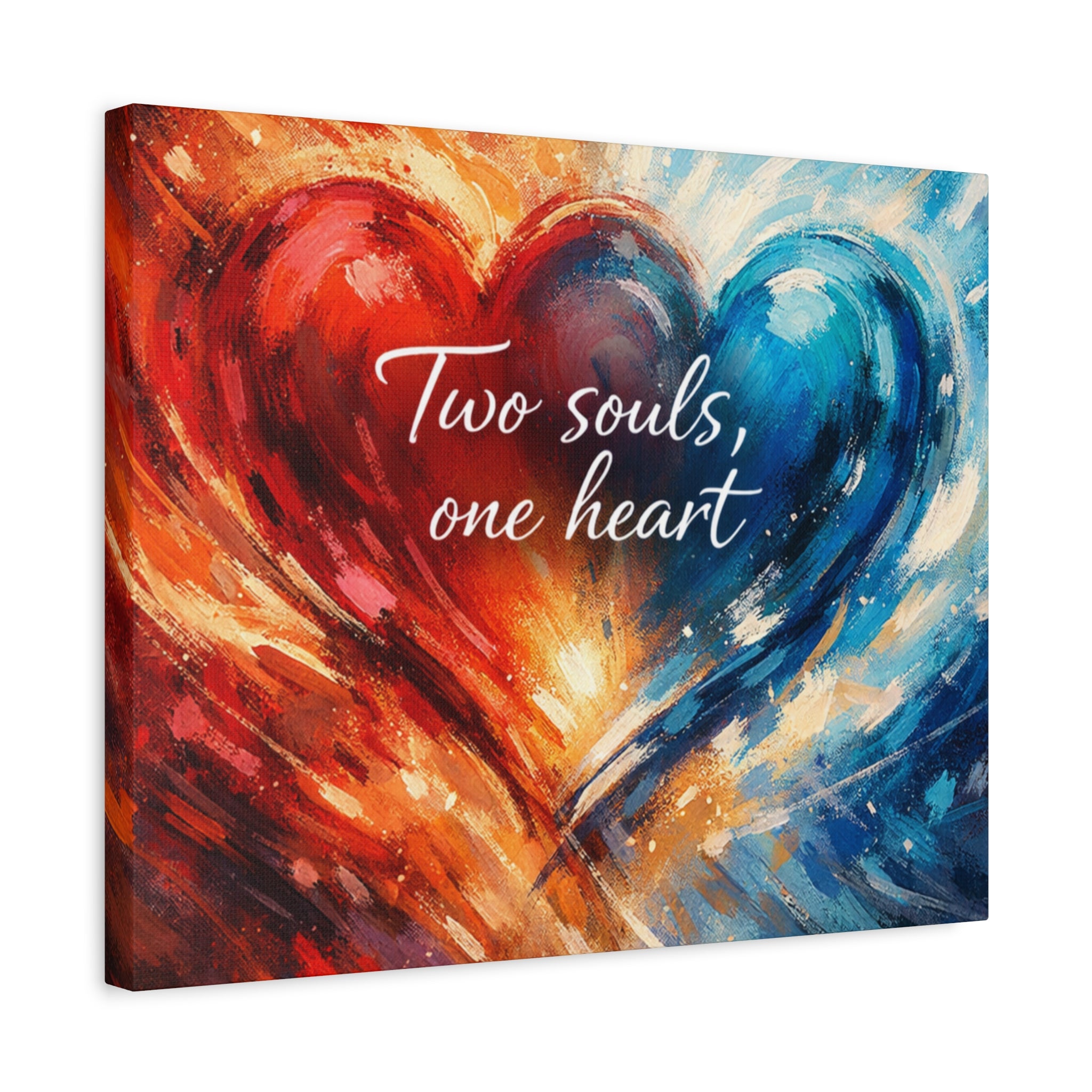 Two Souls One Heart Intertwined Heart Matte Canvas