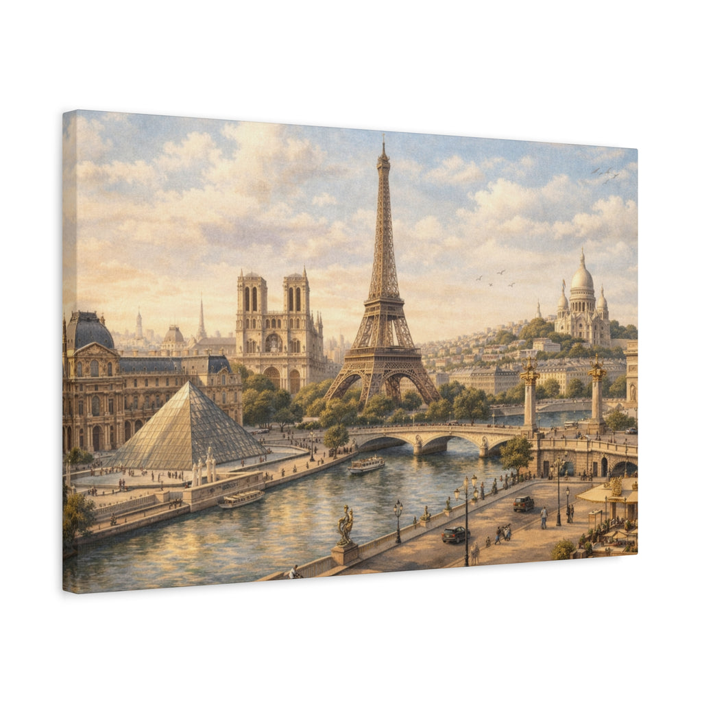 Paris Skyline Matte Canvas Wall Art