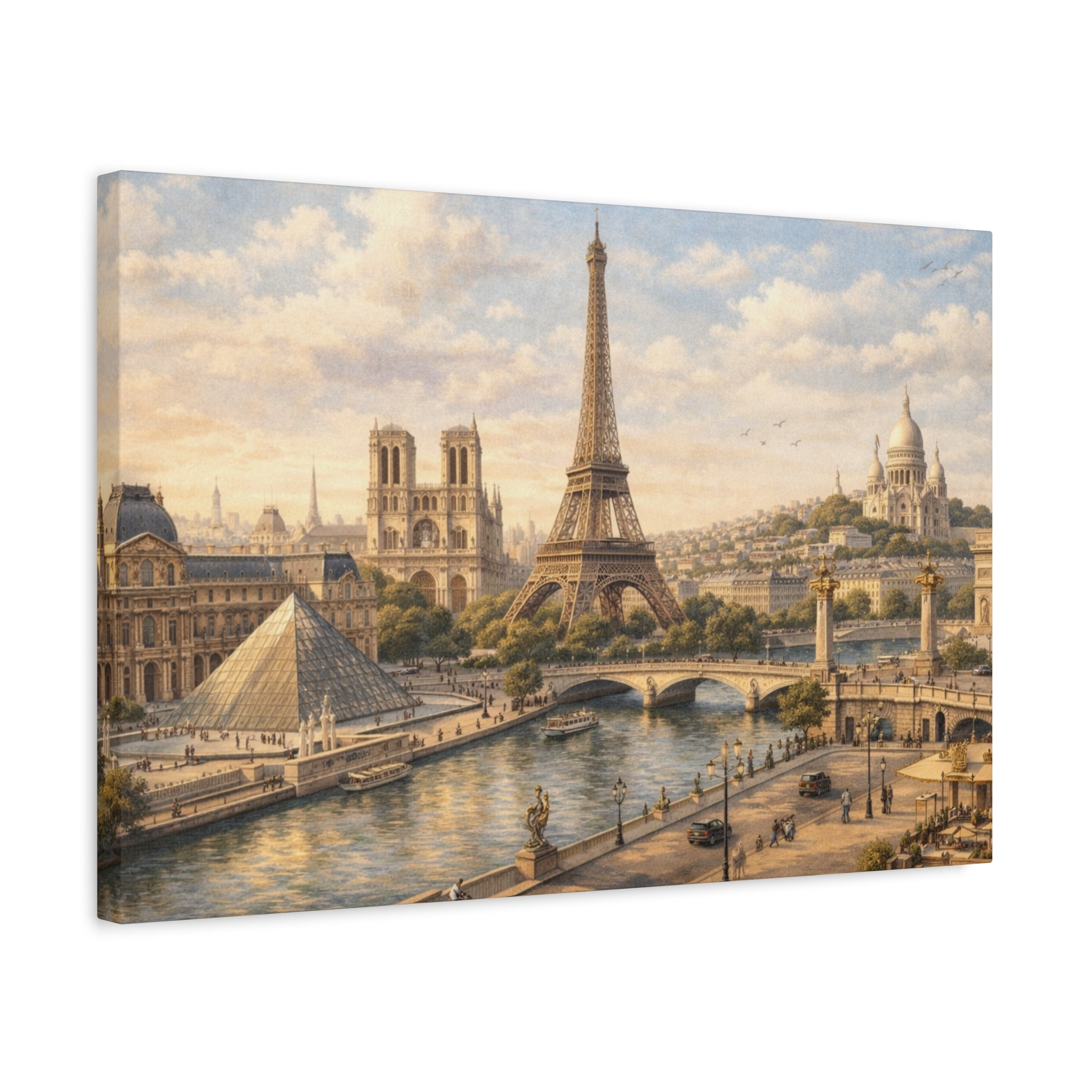 Paris Skyline Matte Canvas Wall Art