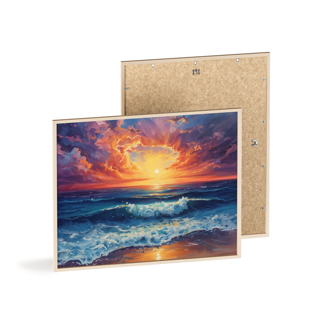 Sunset Ocean Vibrant Seascape Framed Poster