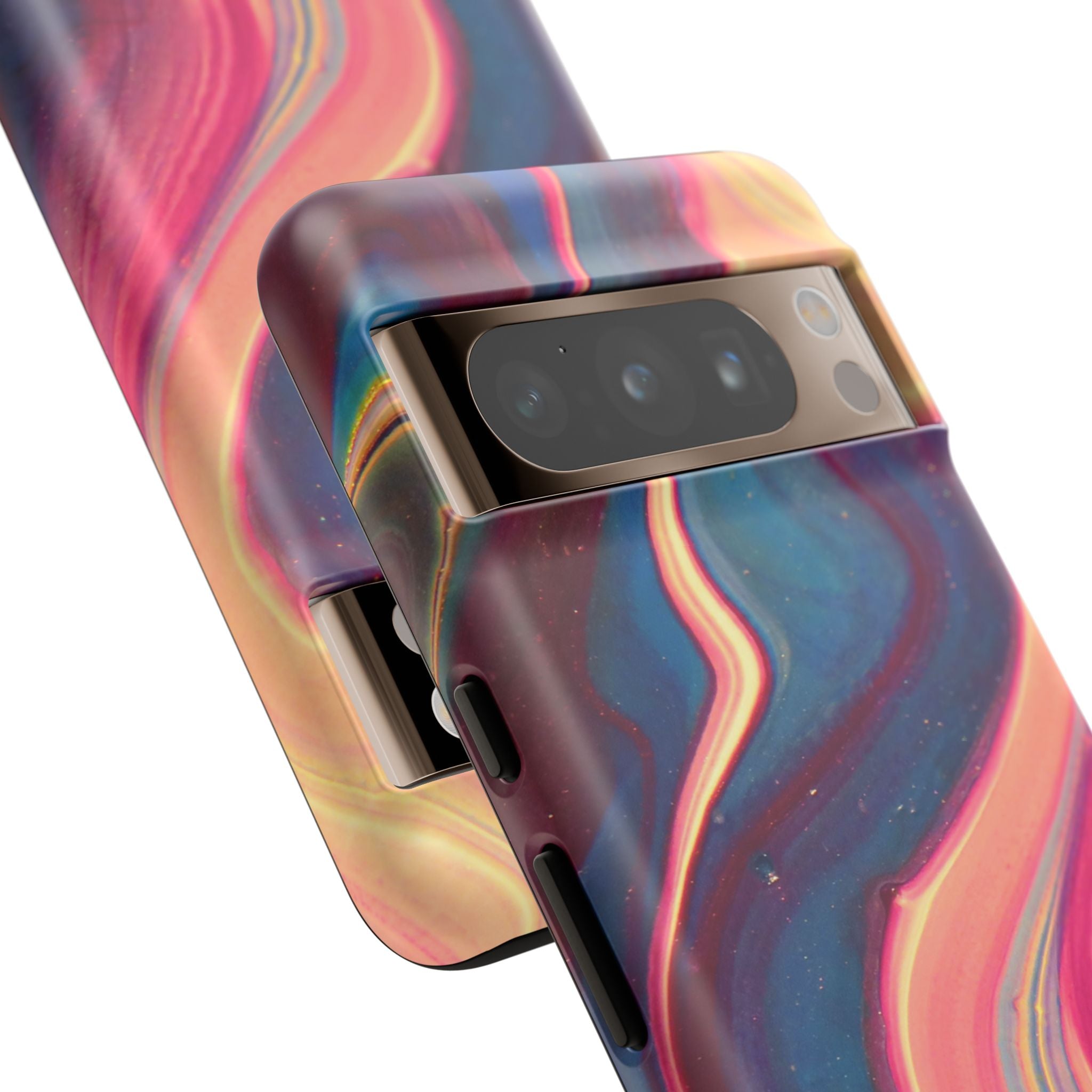 Colorful Wavy Marble Swirl Protective Phone Case