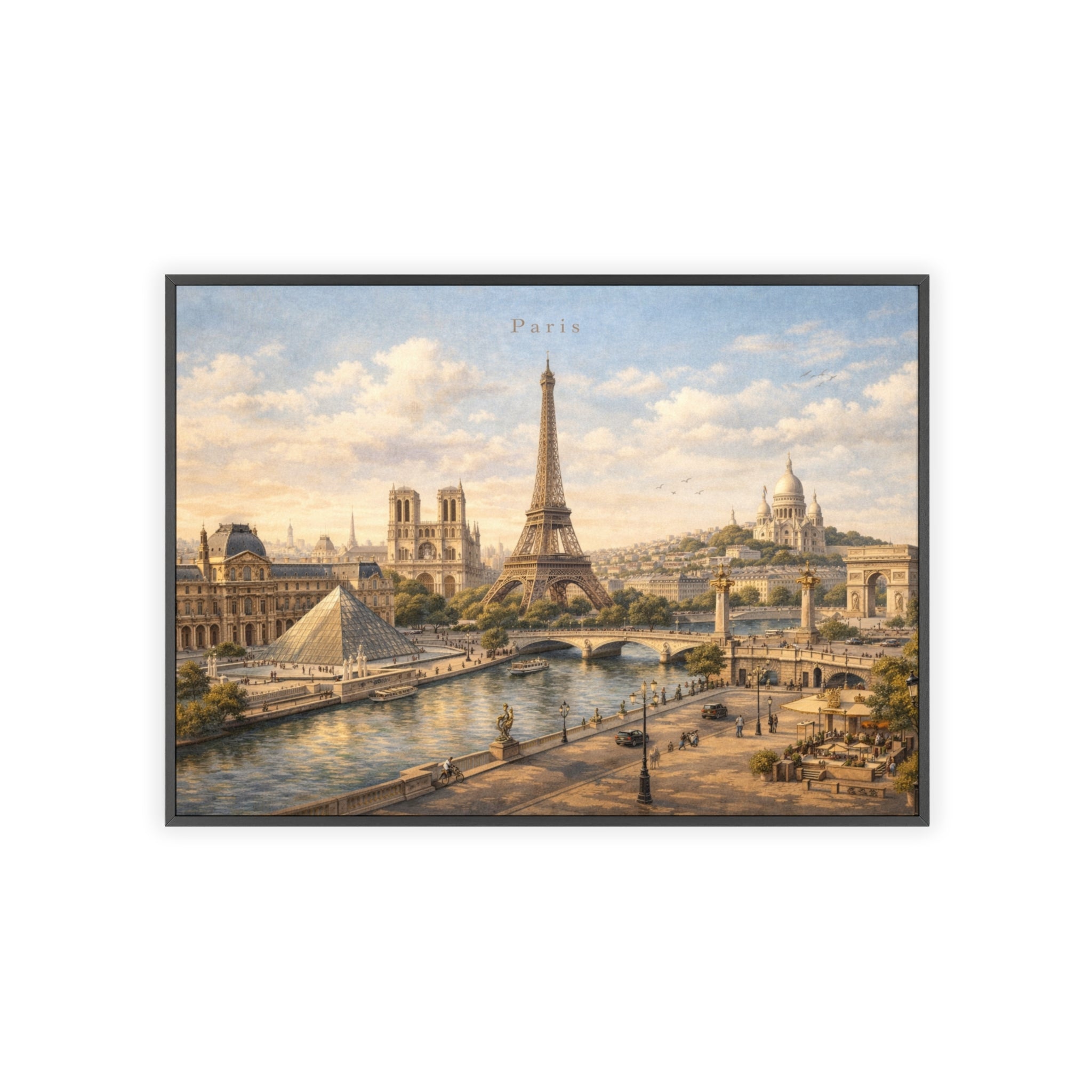 Paris Eiffel Tower Wood Framed Poster