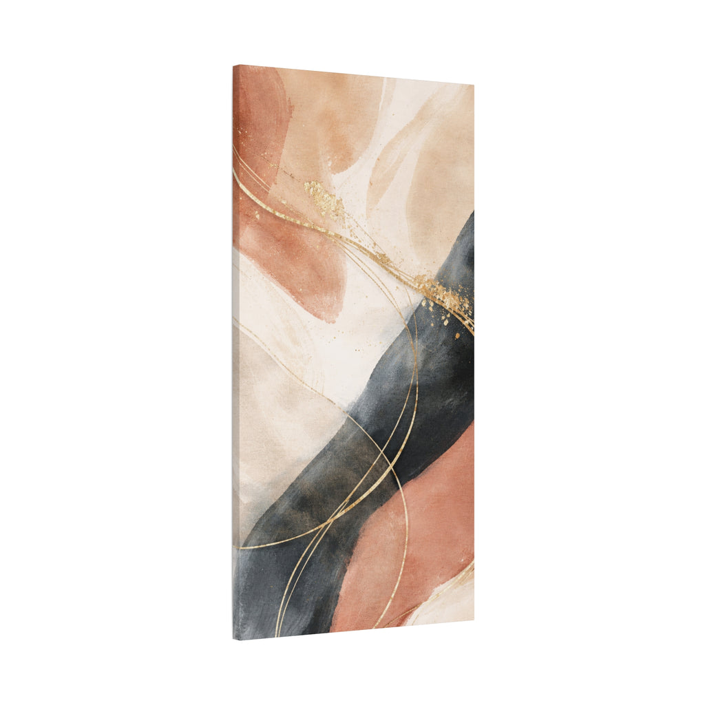 Abstract Blush & Gold Matte Canvas Print