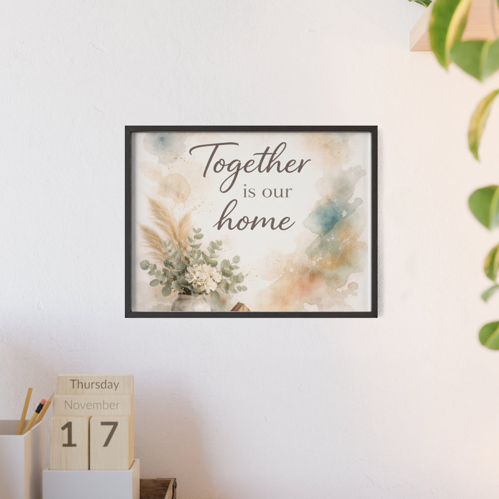 Together Is Our Home Framed Poster Cozy Watercolor Floral Wall Art