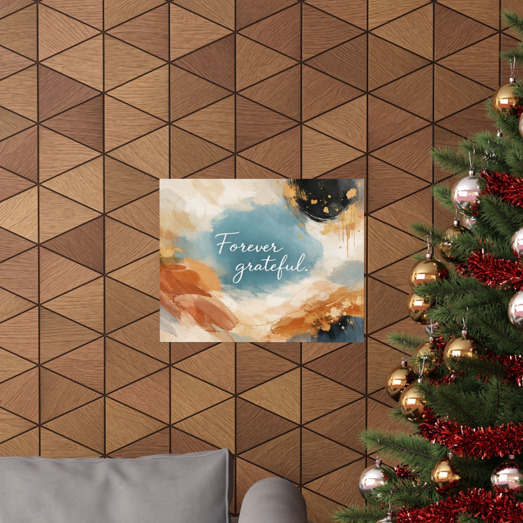 Forever Grateful Matte Poster Abstract Watercolor Wall Art