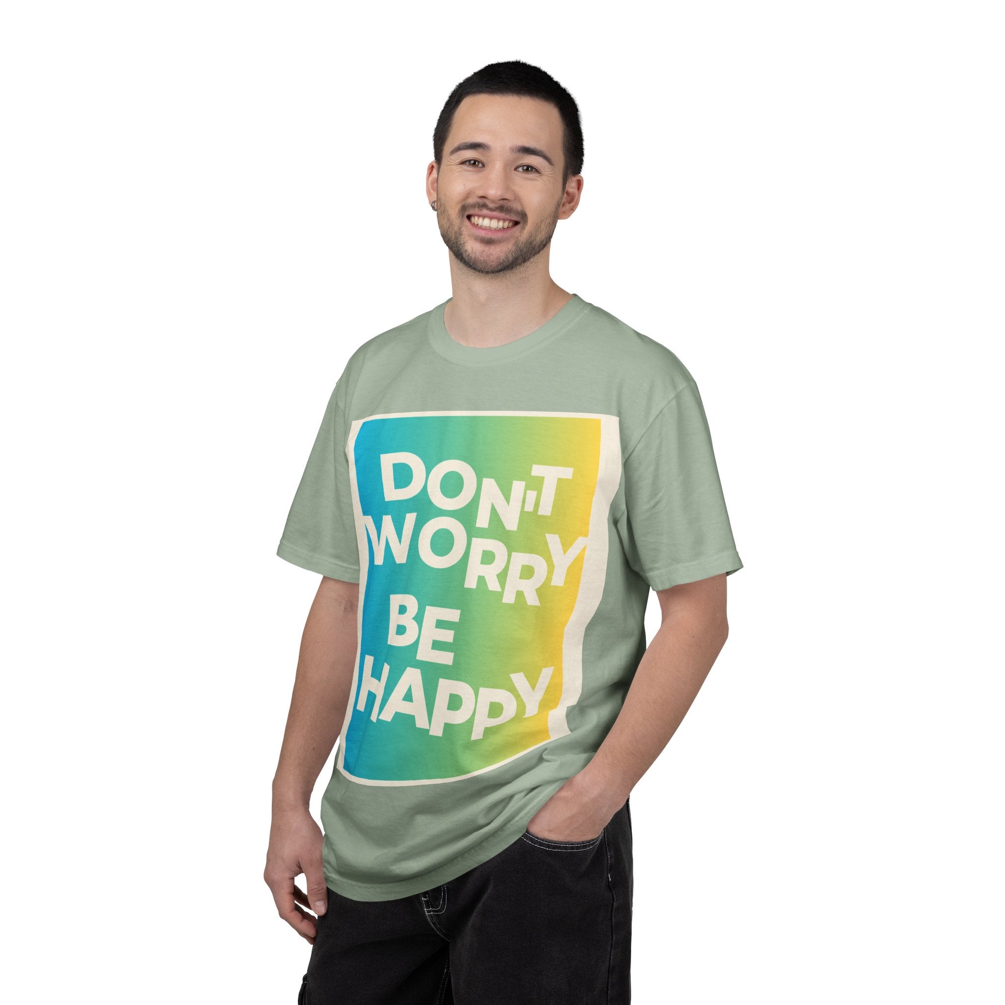 Don't Worry Be Happy Tropical Beach Graphic T-Shirt