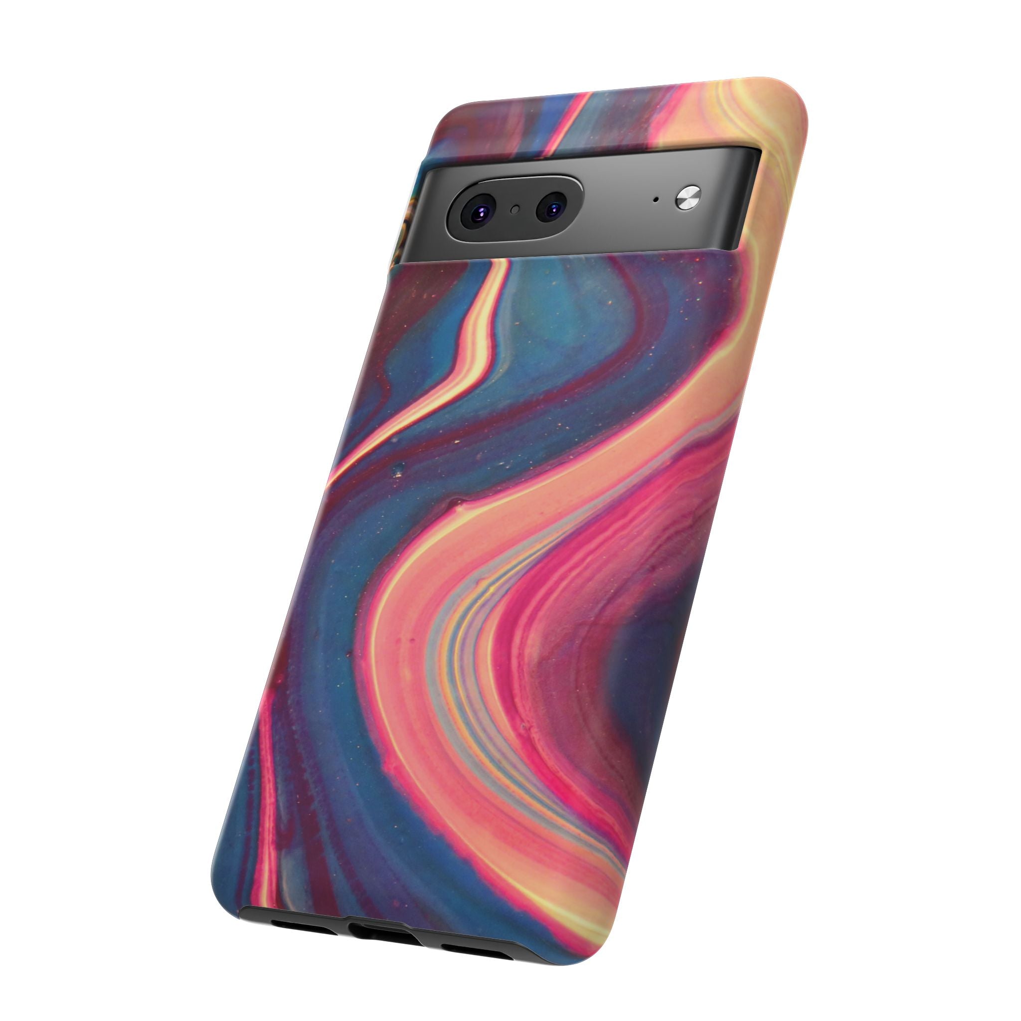 Colorful Wavy Marble Swirl Protective Phone Case