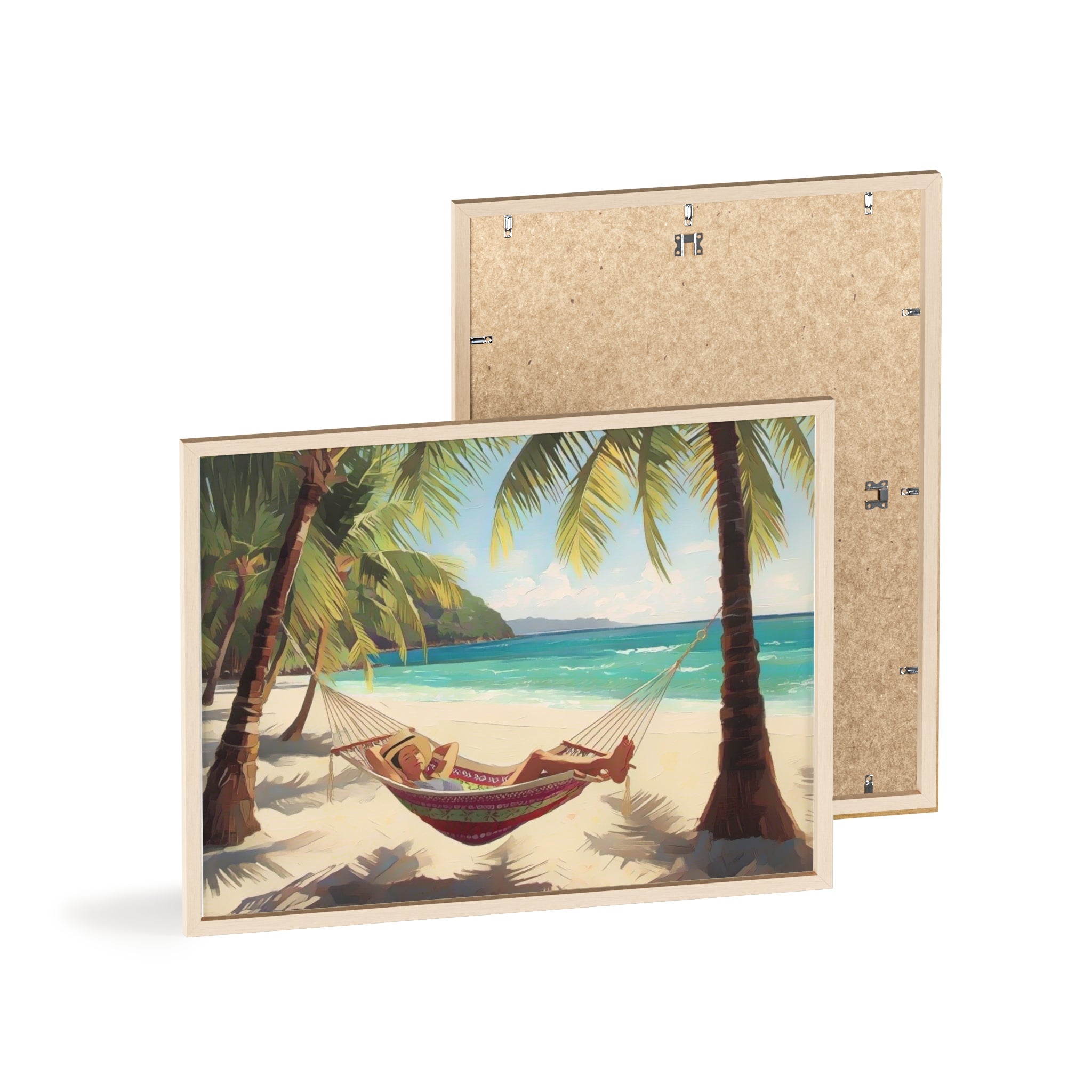 Tropical Beach Hammock Framed Poster