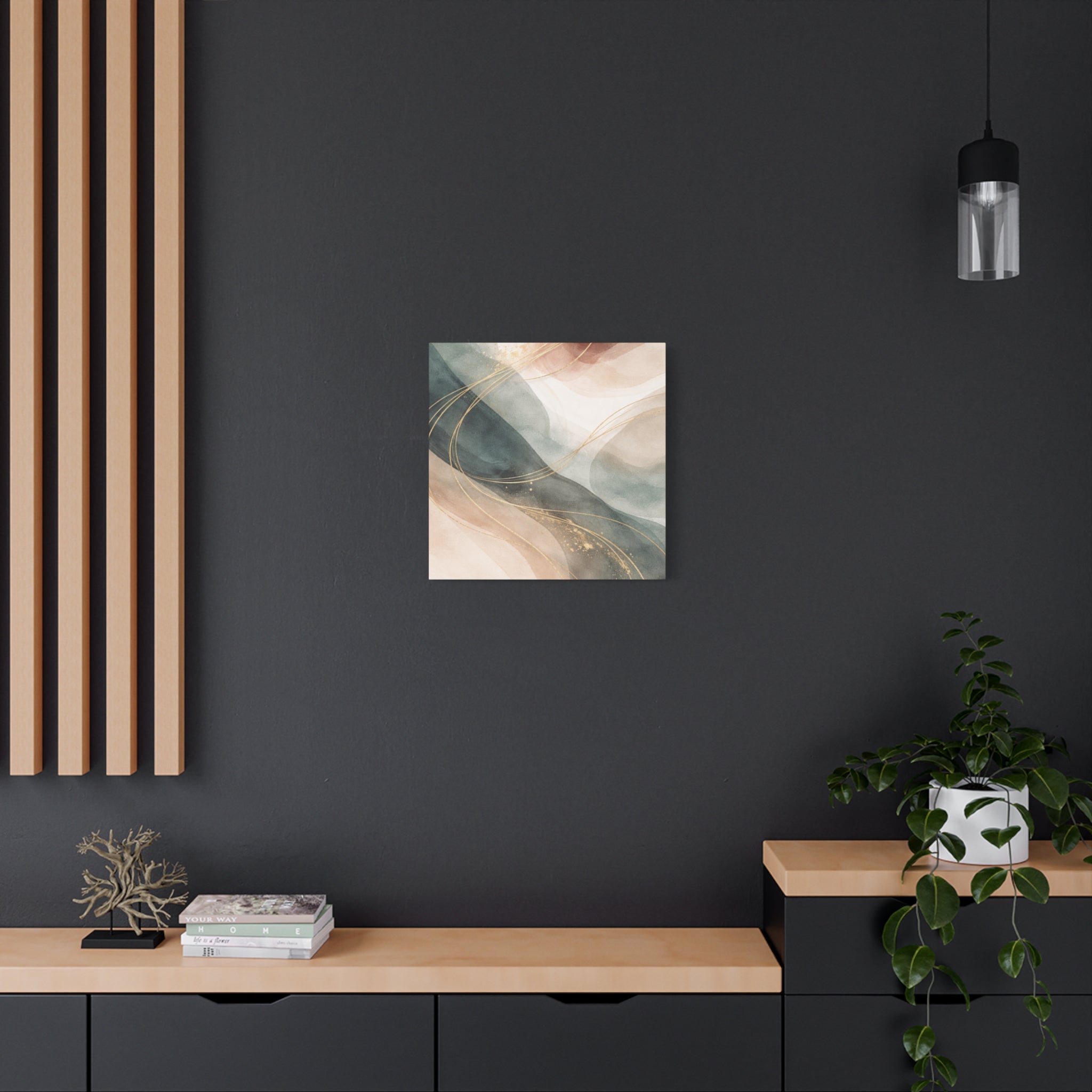 Abstract Coastal Waves Matte Canvas — Stretched Wall Art