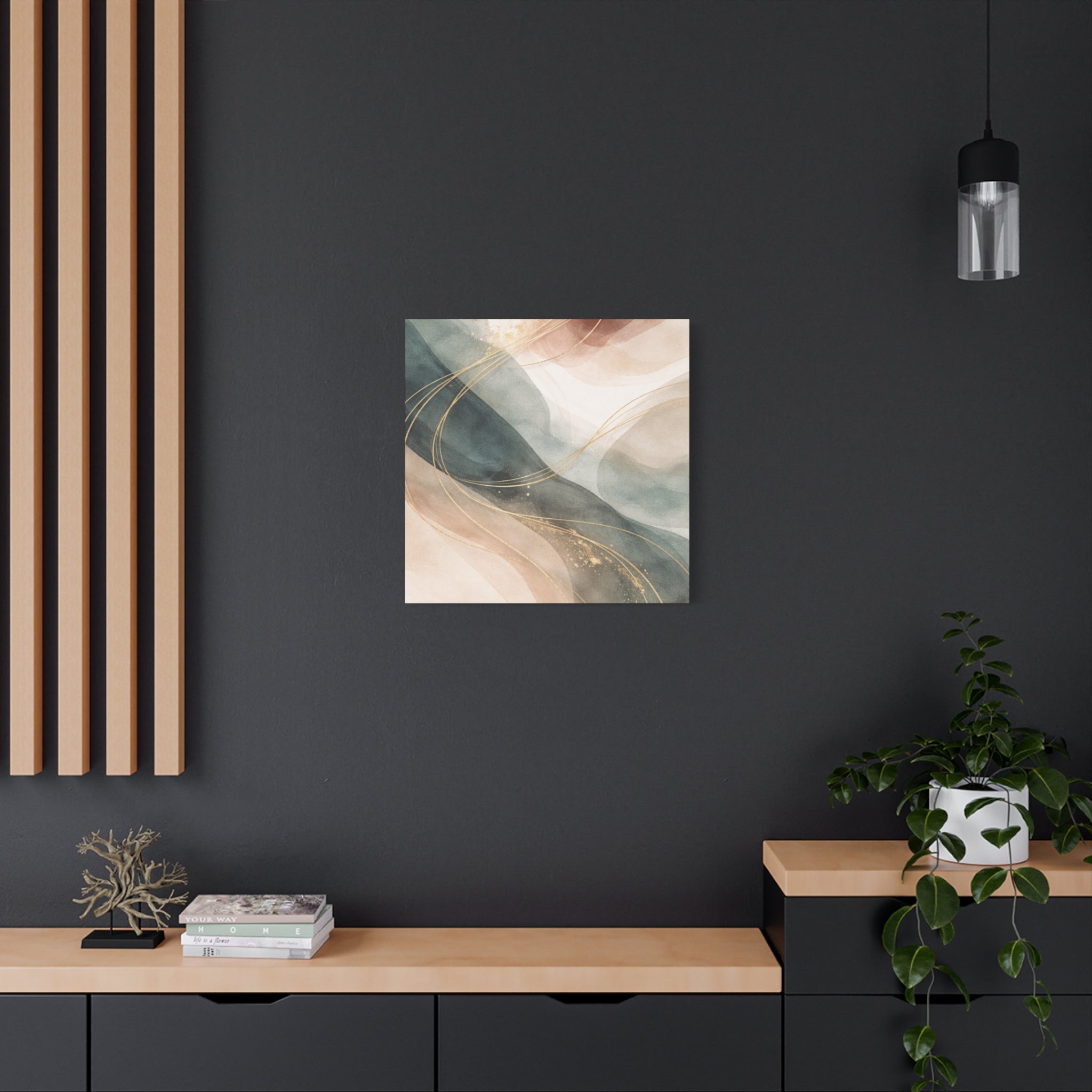 Abstract Coastal Waves Matte Canvas — Stretched Wall Art