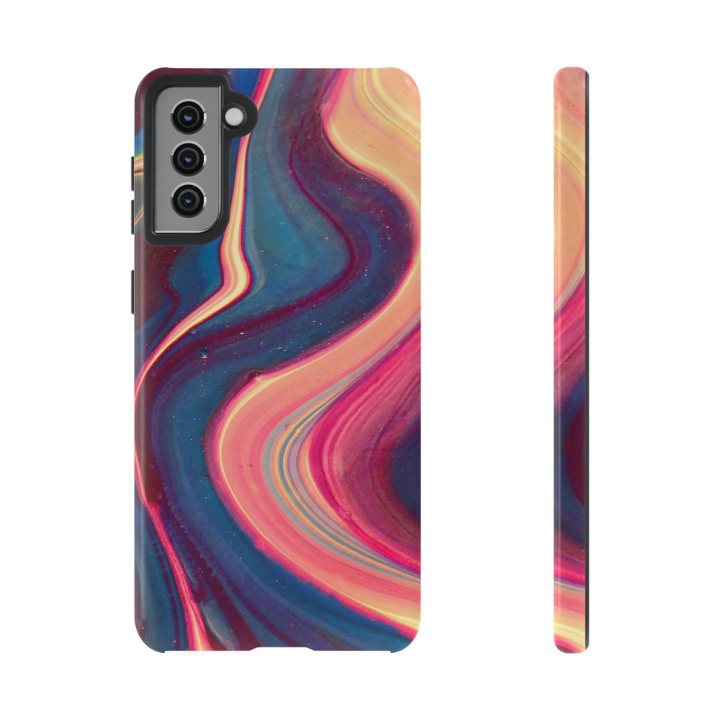 Colorful Wavy Marble Swirl Protective Phone Case