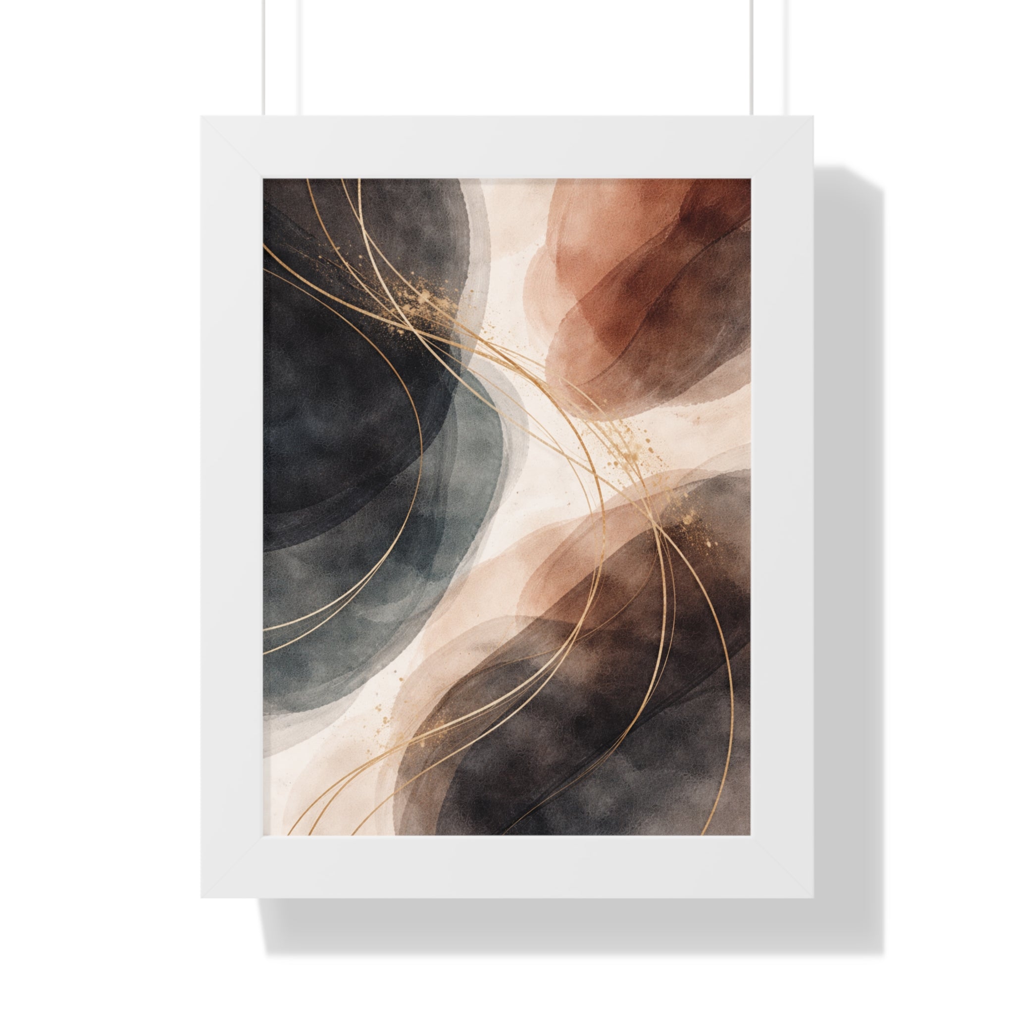 Abstract Earth Tones Framed Poster Modern Organic Wall Art Print