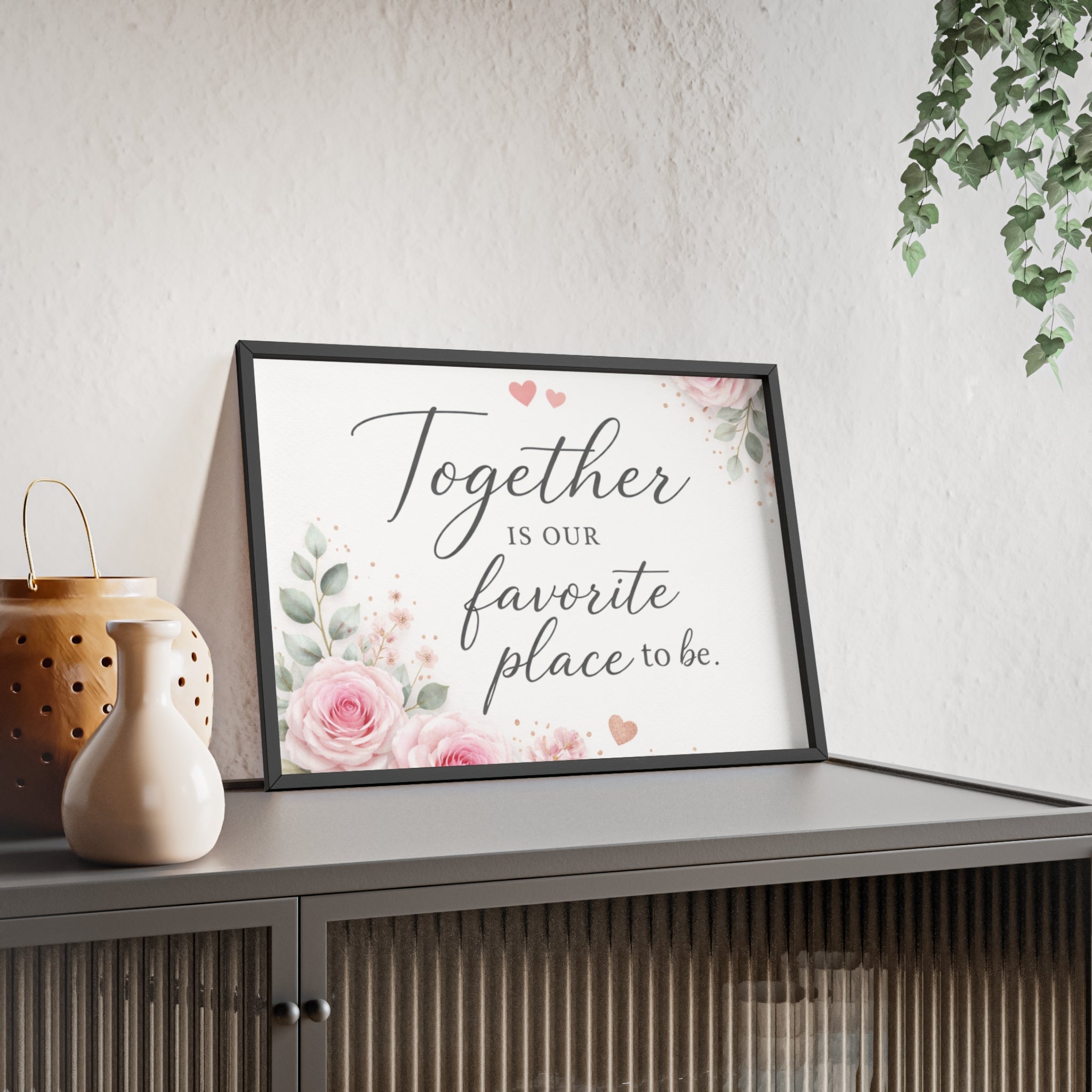 Together Is Our Favorite Place To Be Framed Floral Wall Art