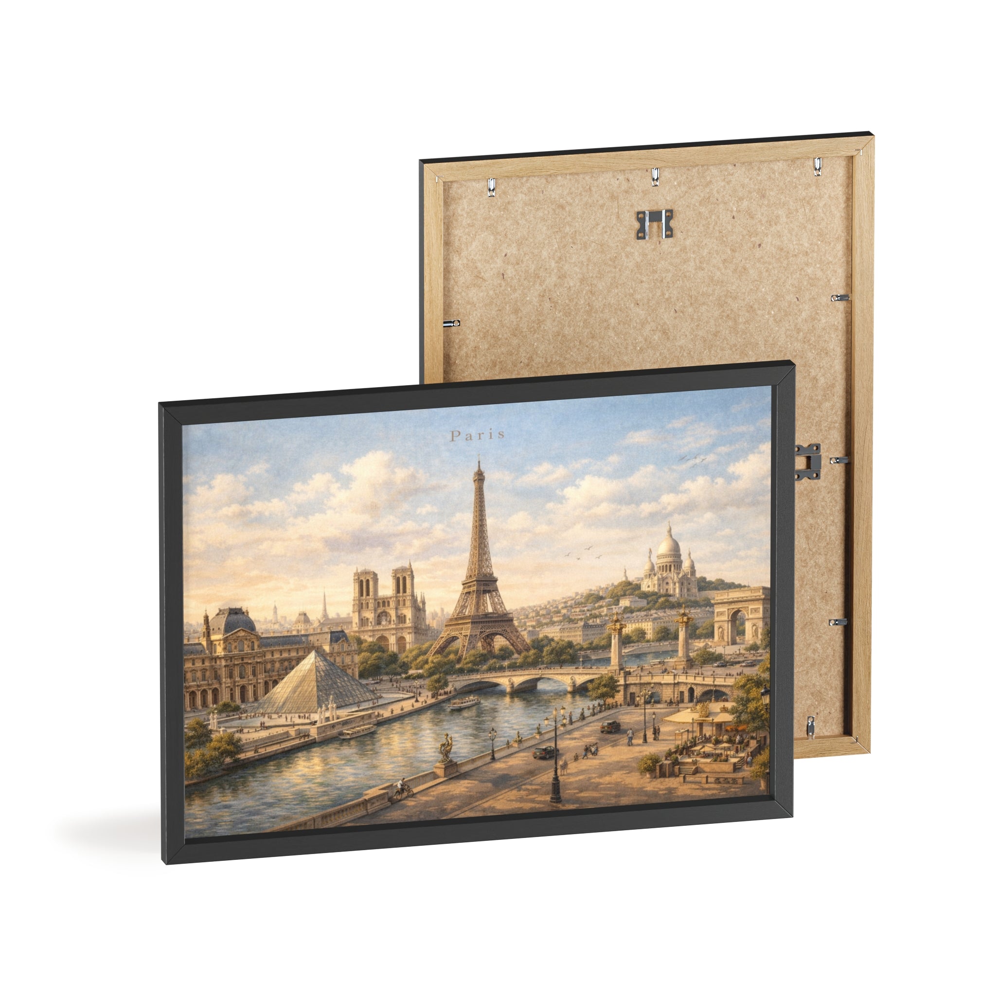 Paris Eiffel Tower Wood Framed Poster