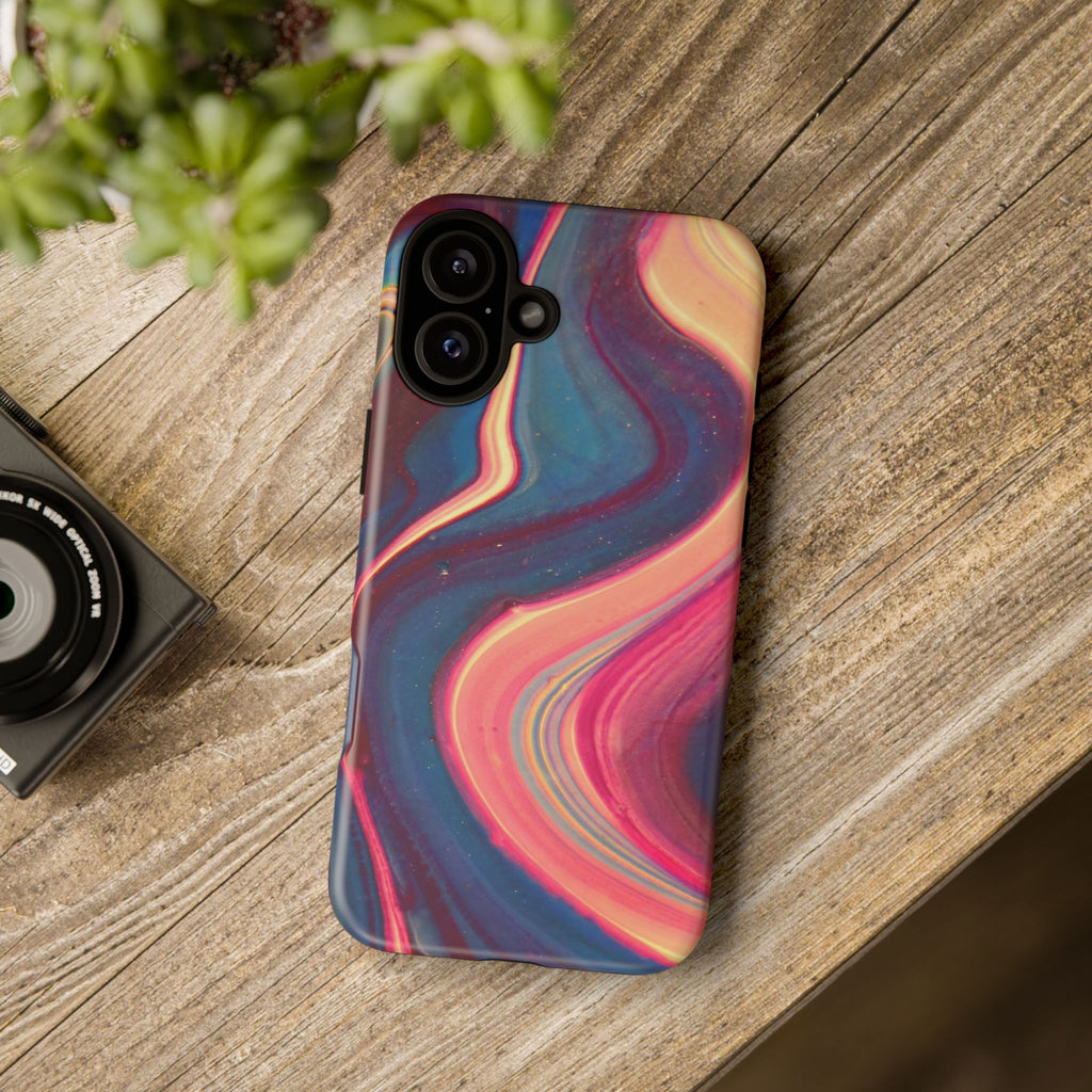 Colorful Wavy Marble Swirl Protective Phone Case