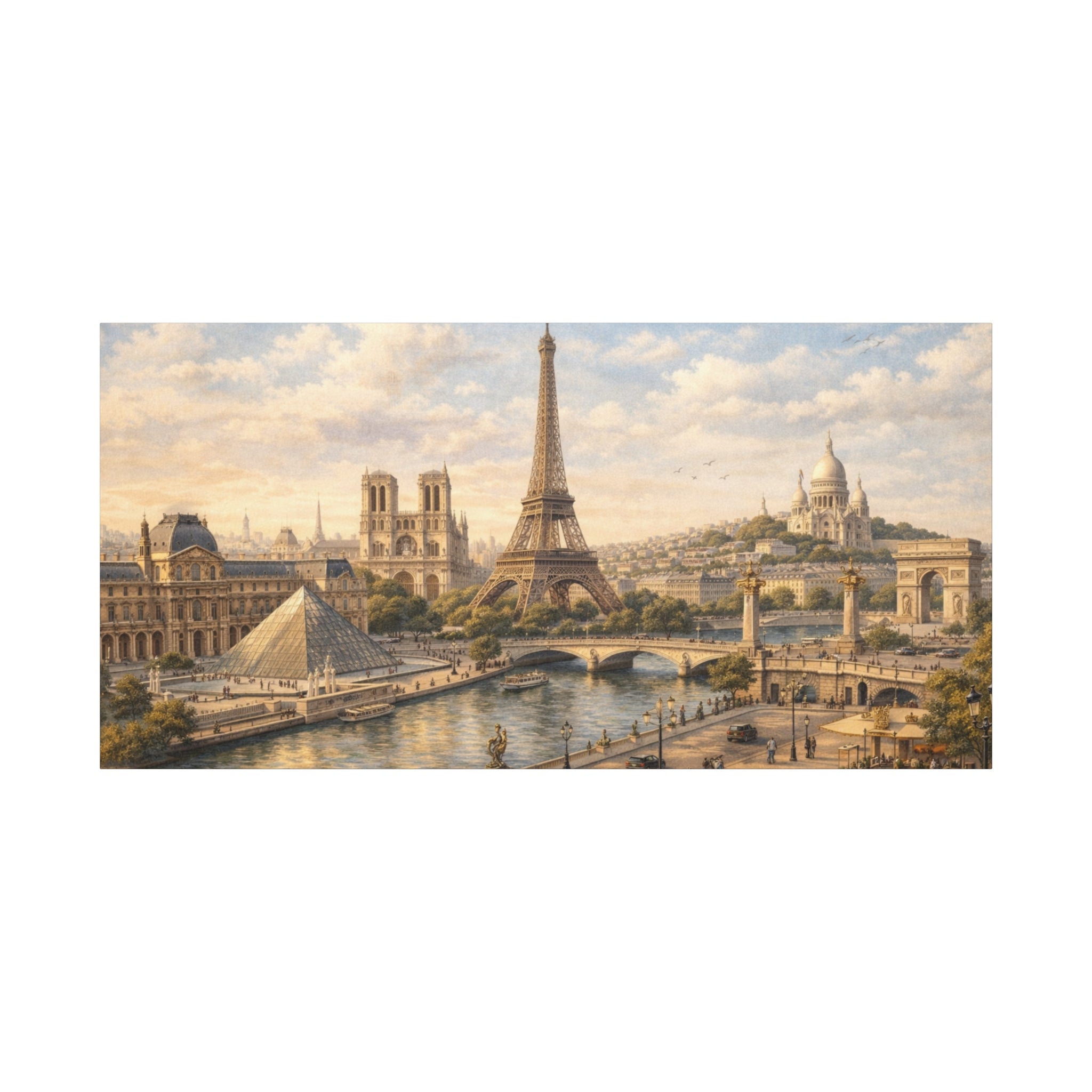 Paris Skyline Matte Canvas Wall Art
