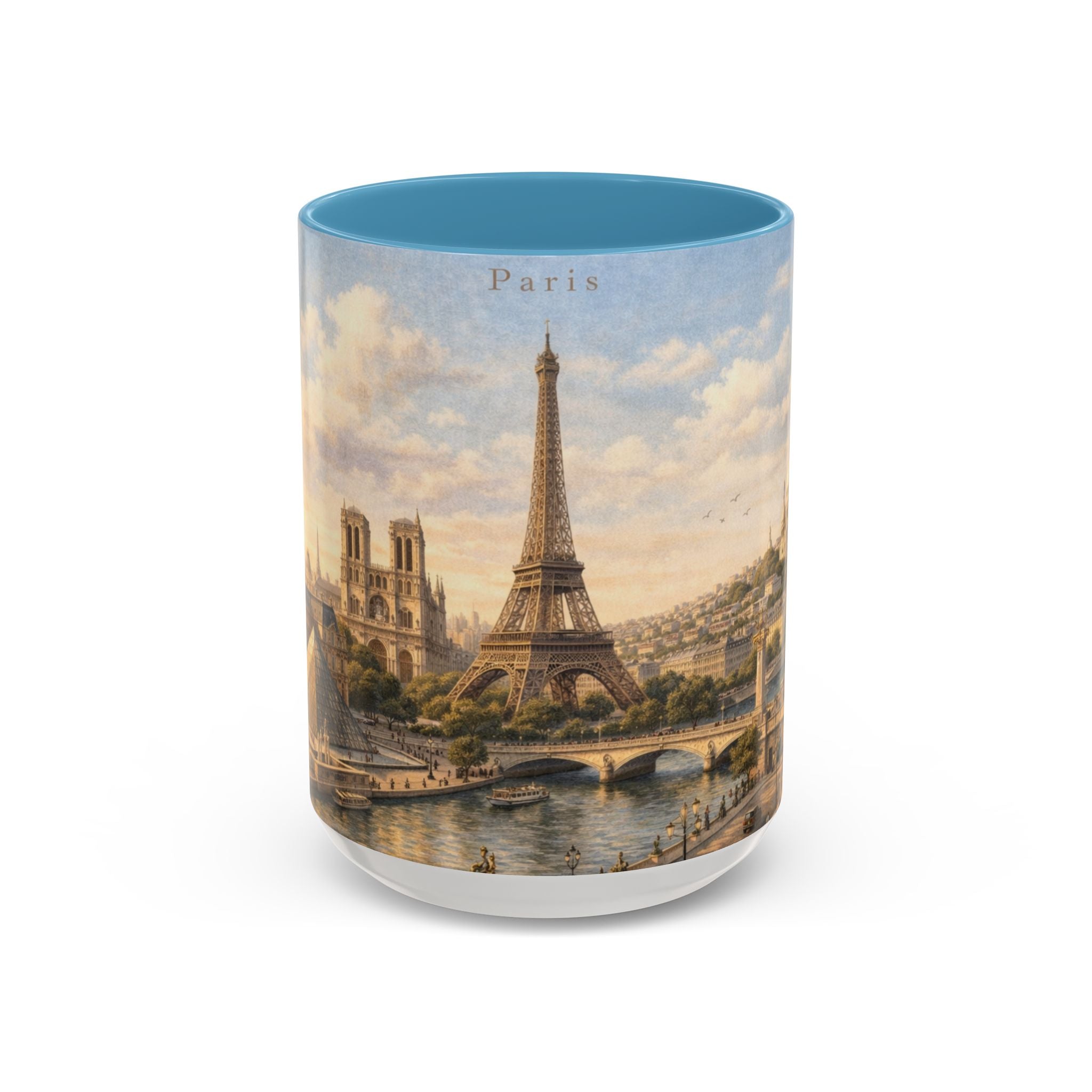 Paris Vintage Skyline Coffee Mug Eiffel Tower and Sacré‑Cœur