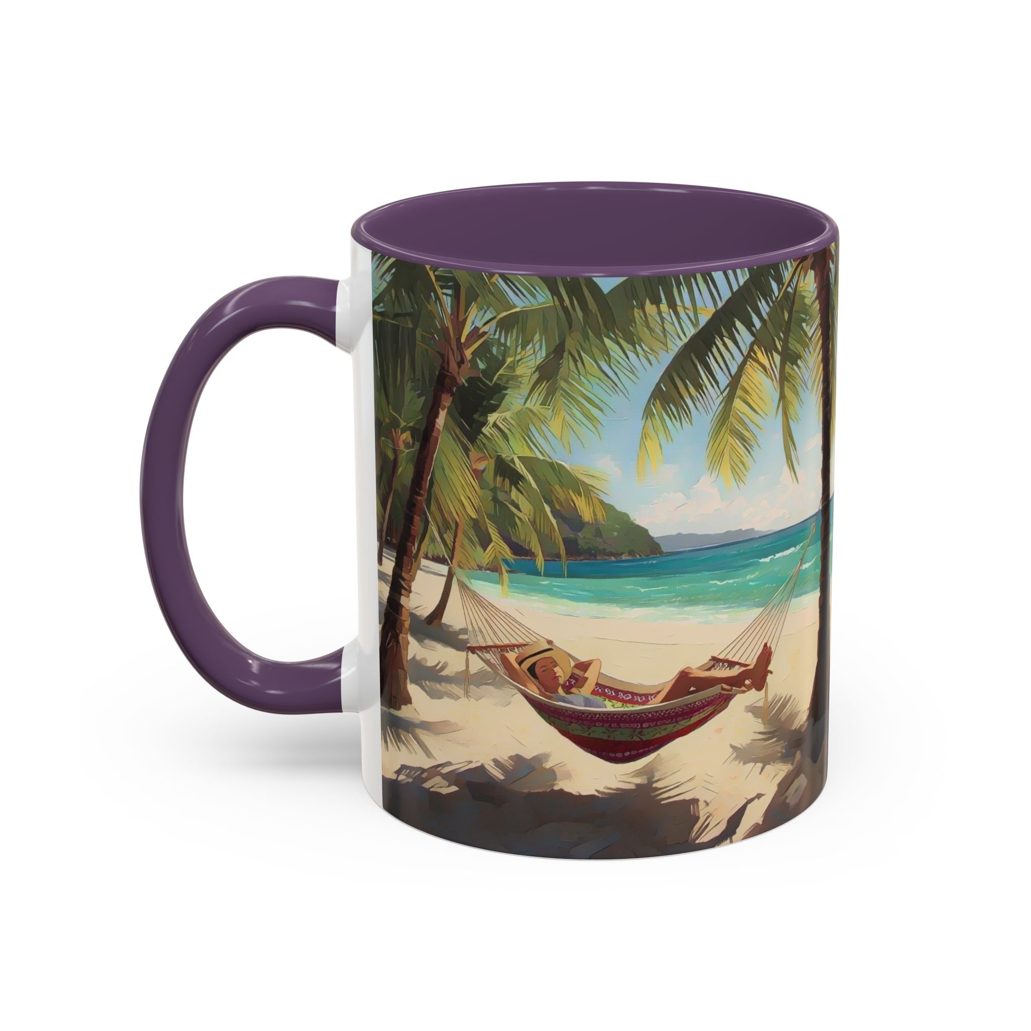 Tropical Beach Palm Trees & Hammock Coffee Mug