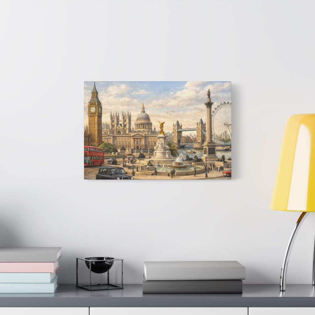London Cityscape Matte Canvas Print Wall Art