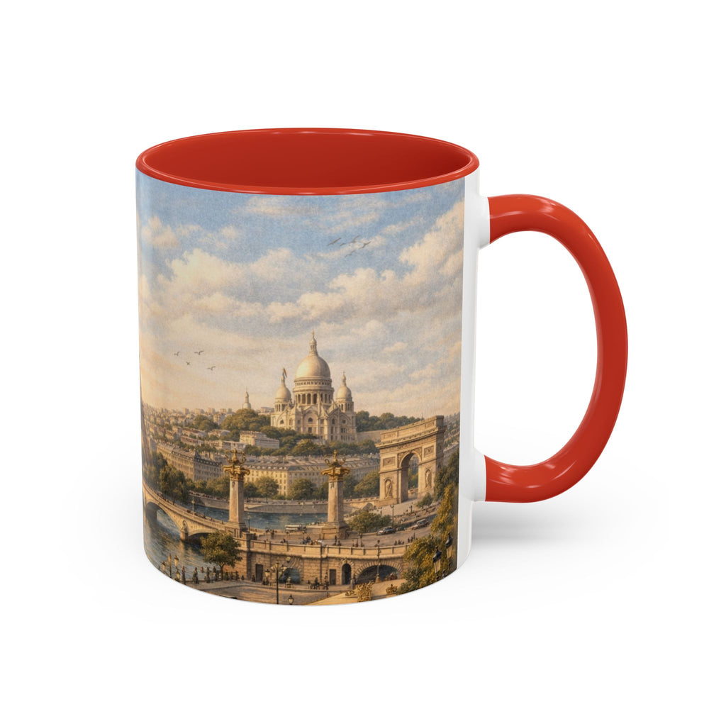 Paris Vintage Skyline Coffee Mug Eiffel Tower and Sacré‑Cœur