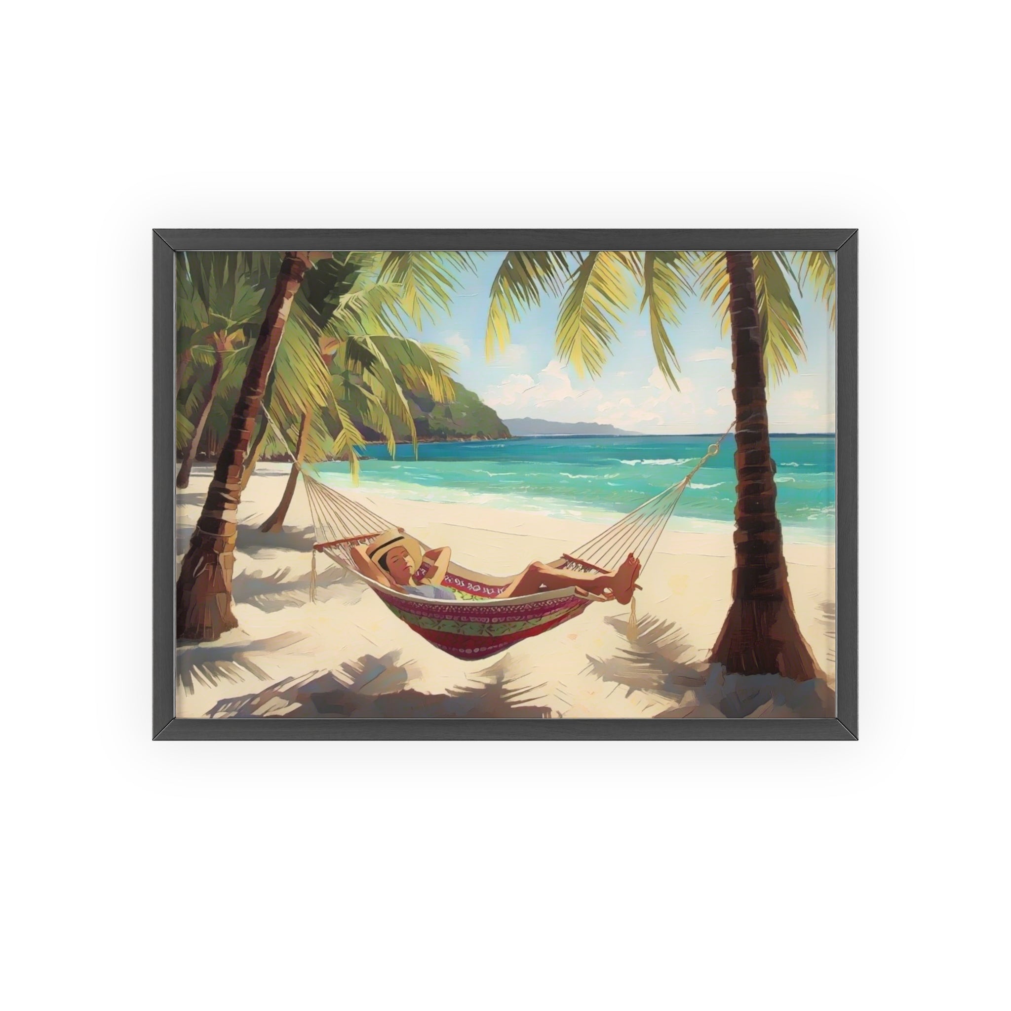 Tropical Beach Hammock Framed Poster