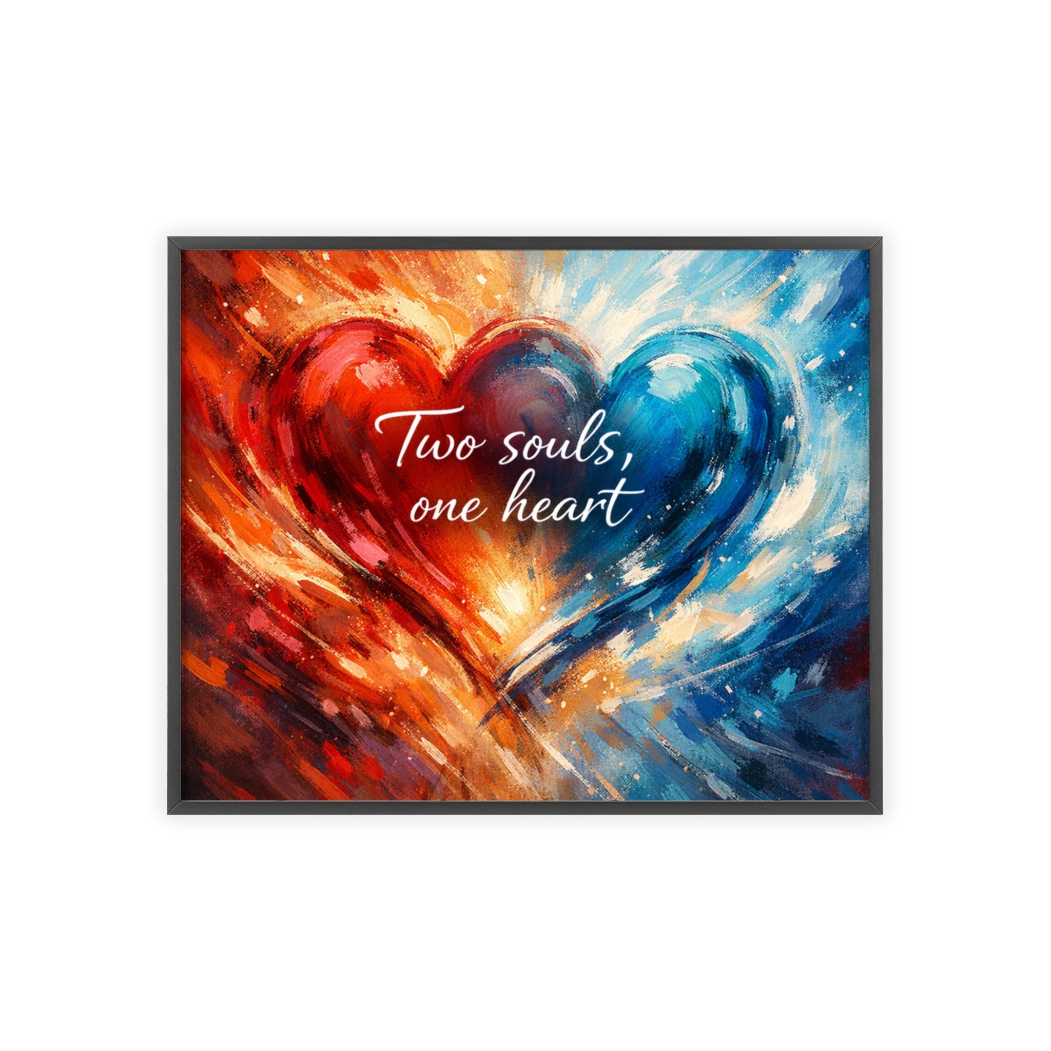 Two Souls One Heart Intertwined Heart Framed Painting