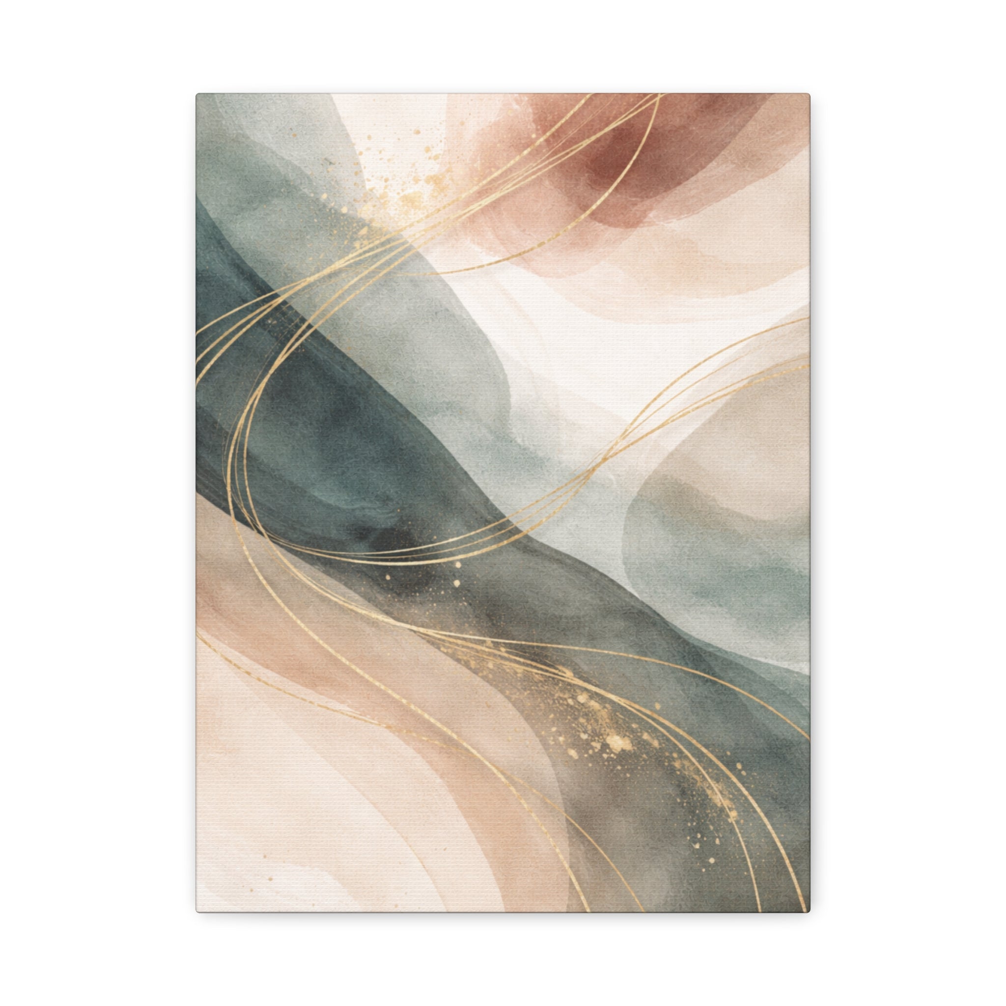 Abstract Coastal Waves Matte Canvas — Stretched Wall Art