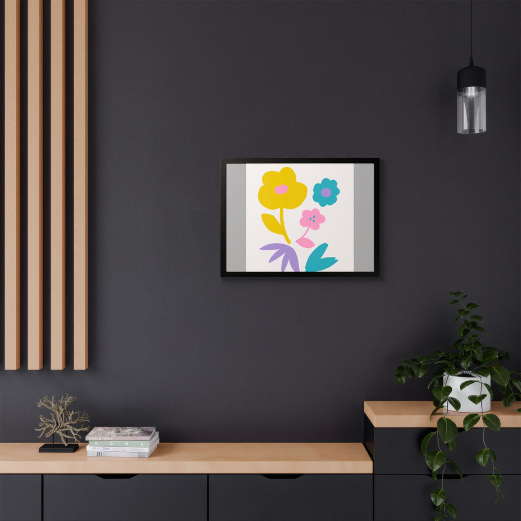 Multi-Color Floral Framed Poster