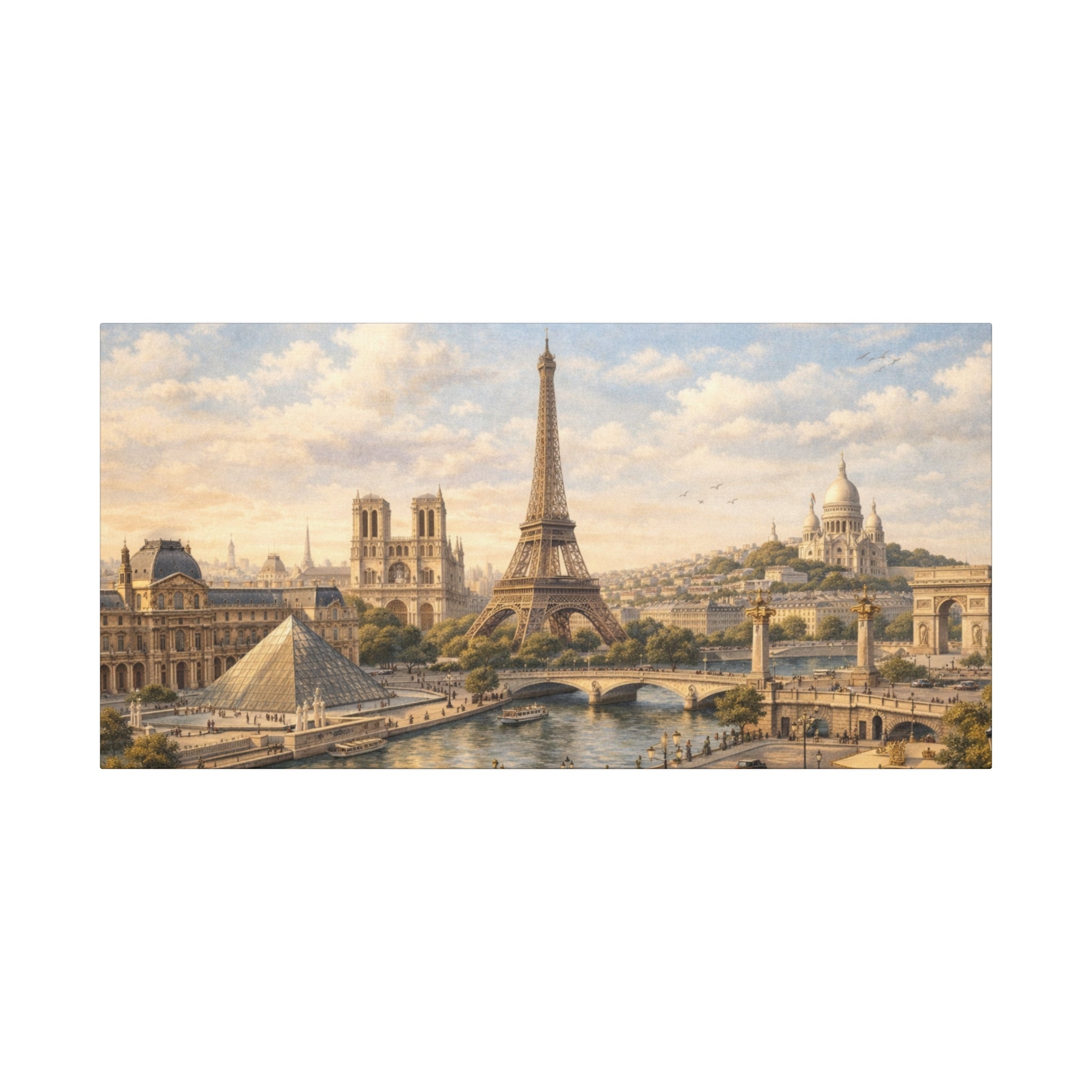 Paris Skyline Matte Canvas Wall Art