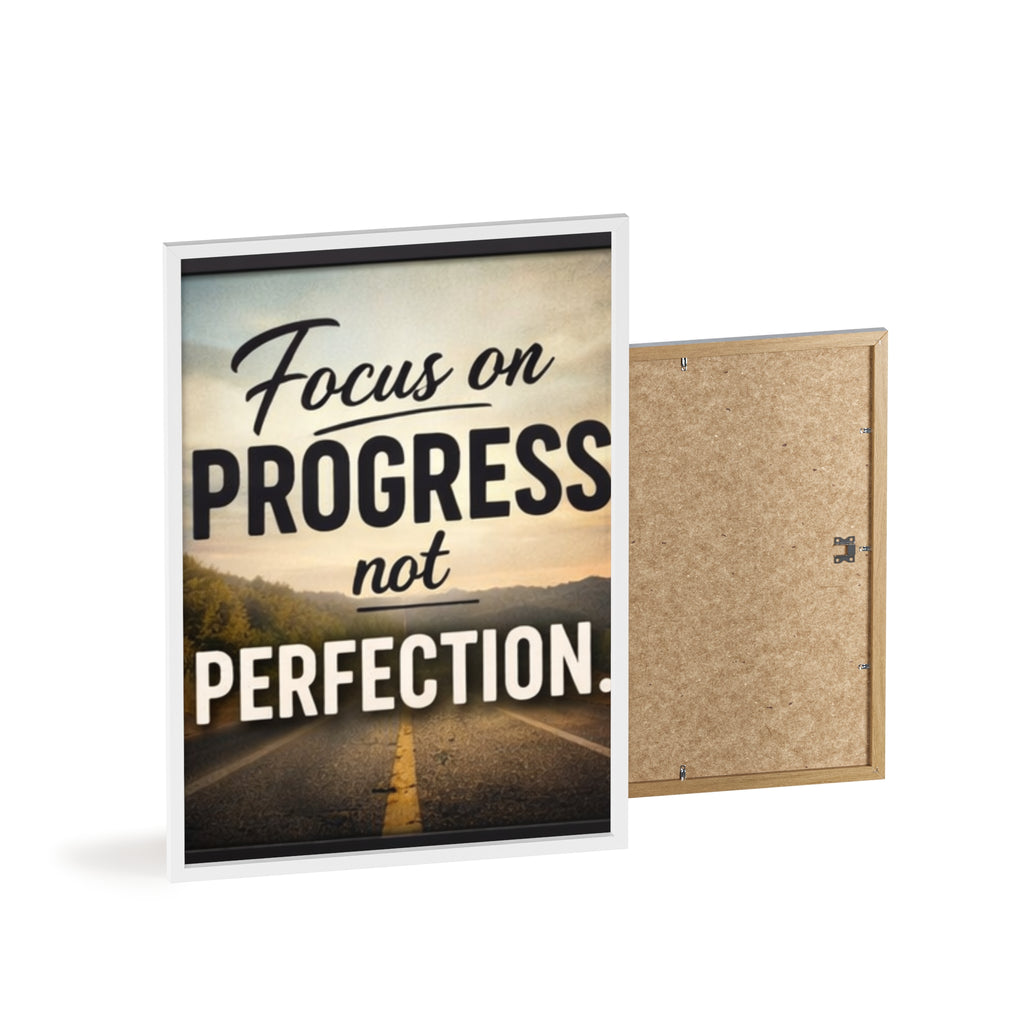 Focus on Progress Not Perfection Framed Poster — Motivational Wall Art