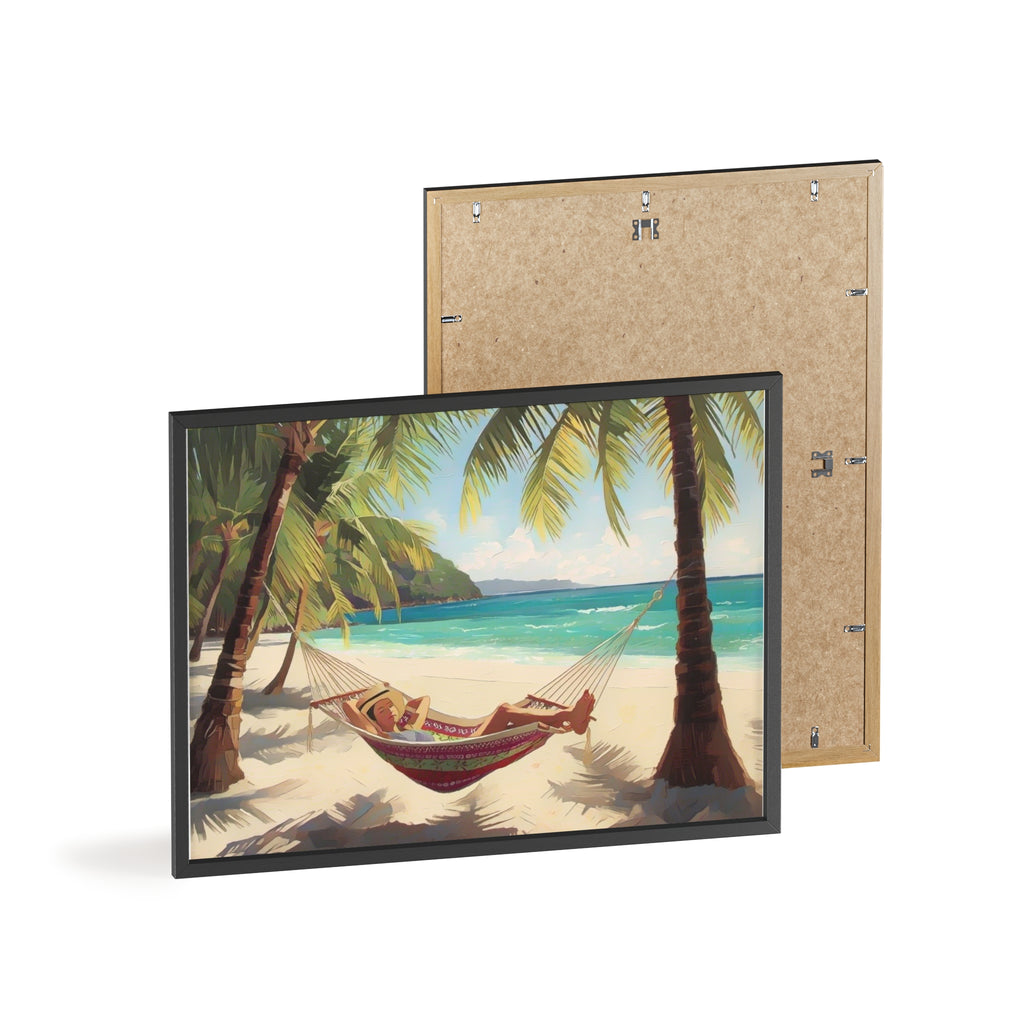 Tropical Beach Hammock Framed Poster