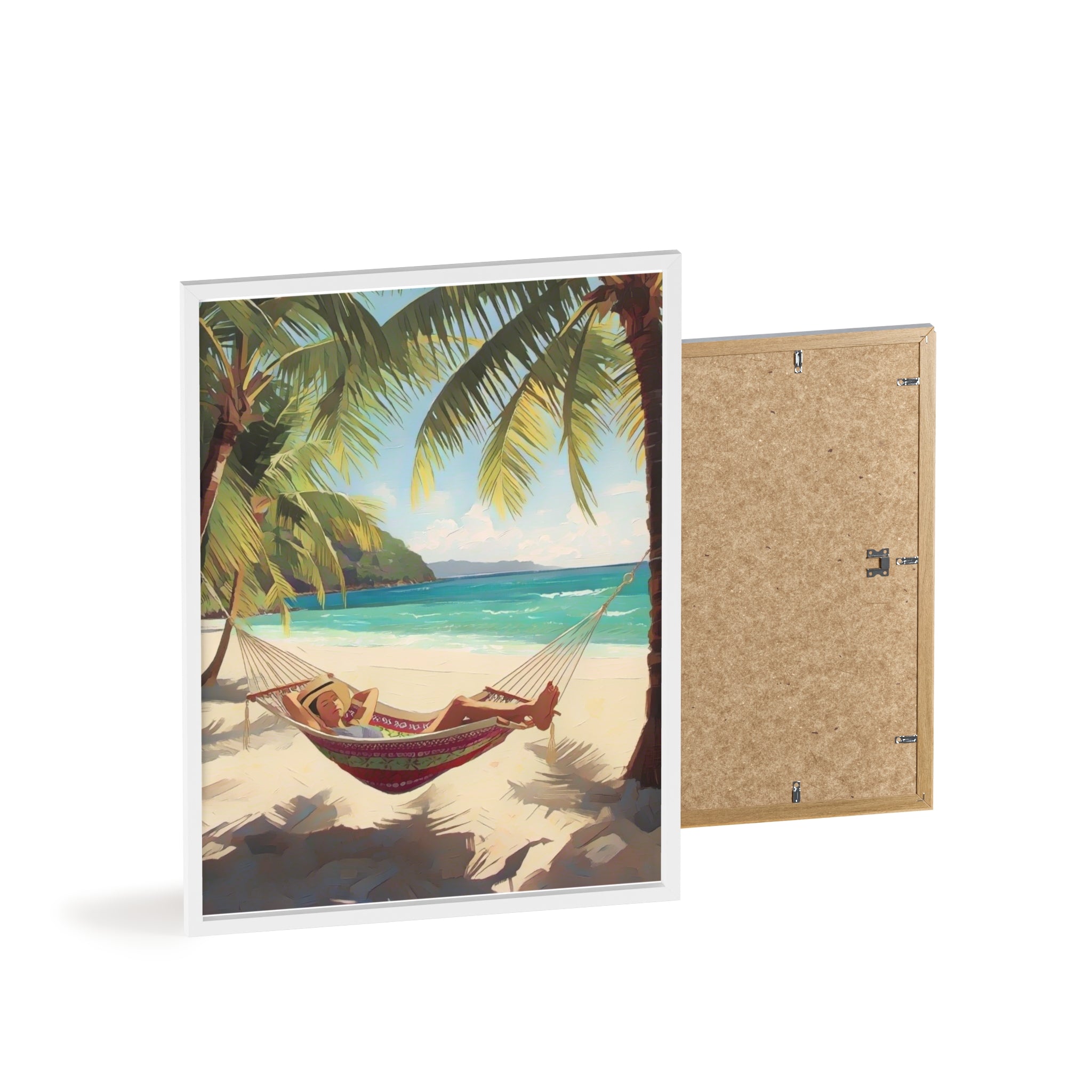 Tropical Beach Hammock Framed Poster
