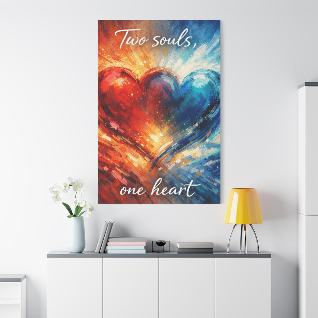 Two Souls One Heart Abstract Heart Canvas