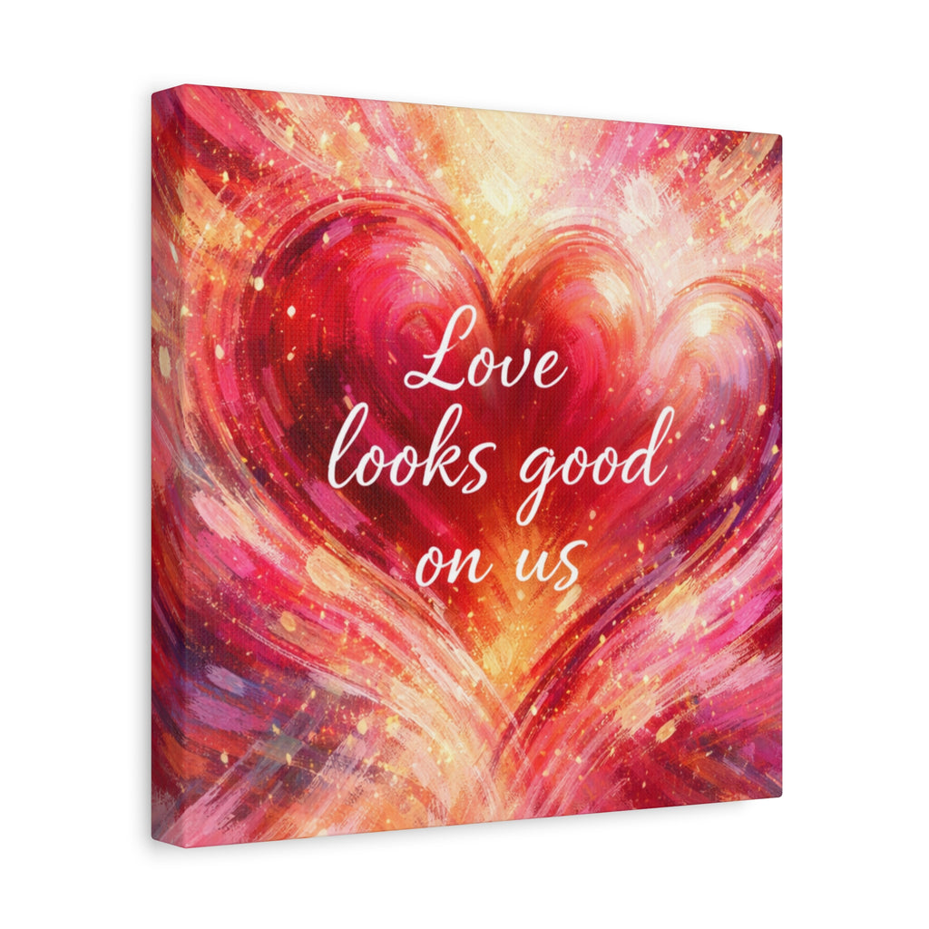 Love Looks Good On Us Matte Canvas Wall Art