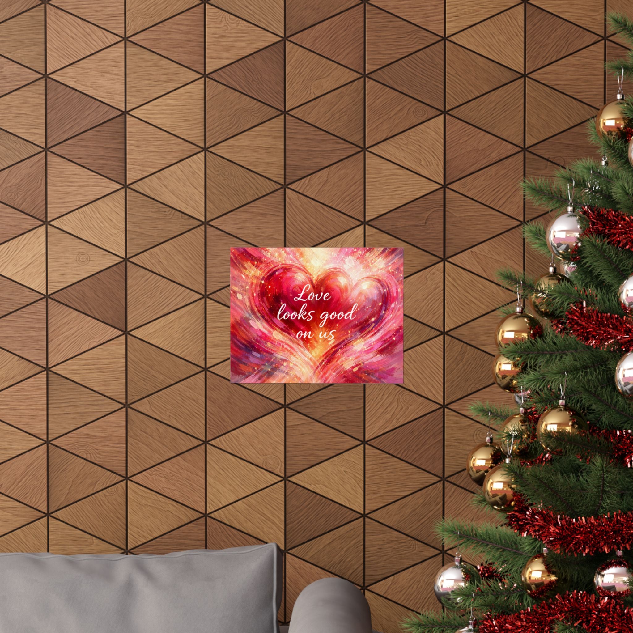 Love Looks Good On Us Matte Poster Romantic Heart Wall Art