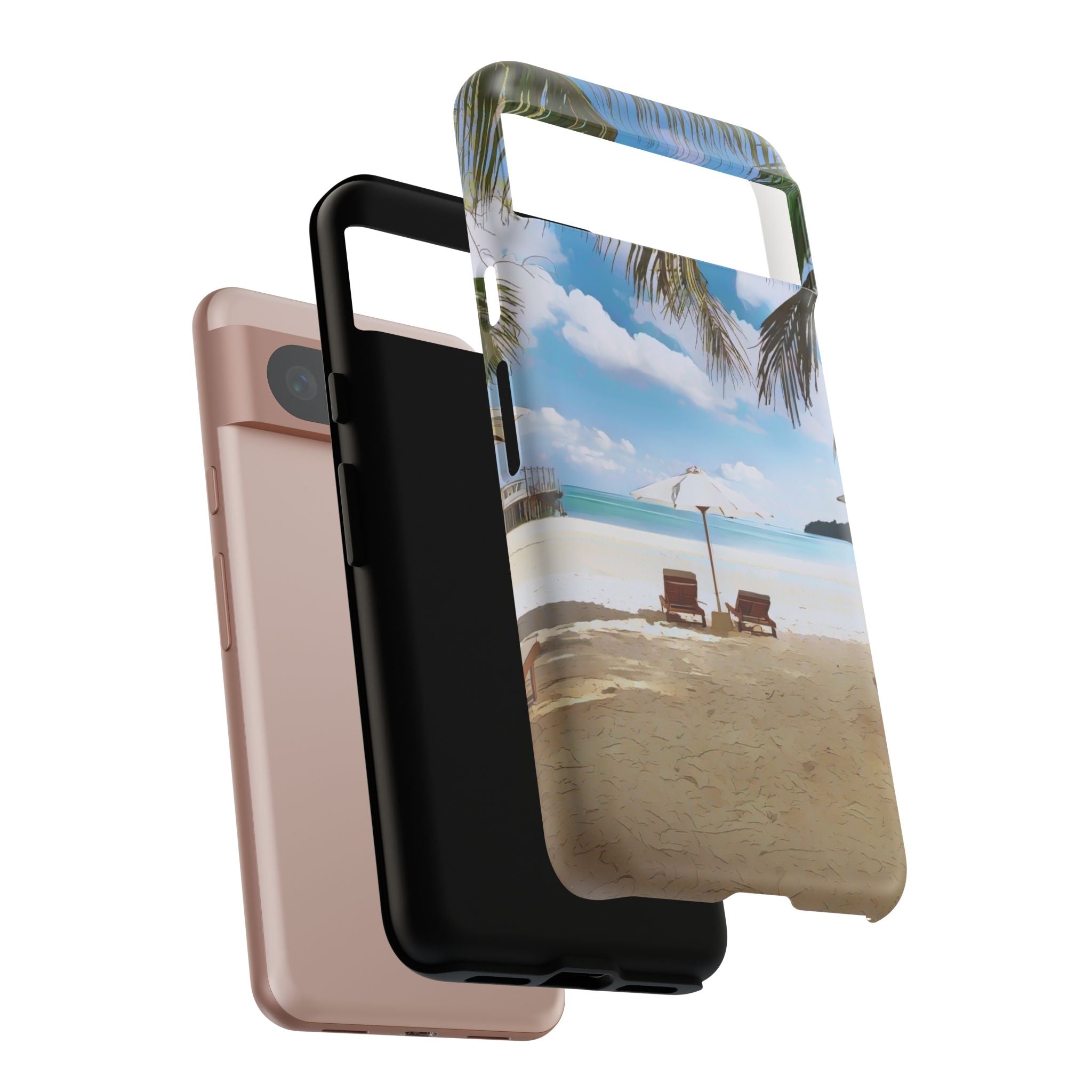 Beach Paradise Tropical Palm Beach Scene Tough Phone Case