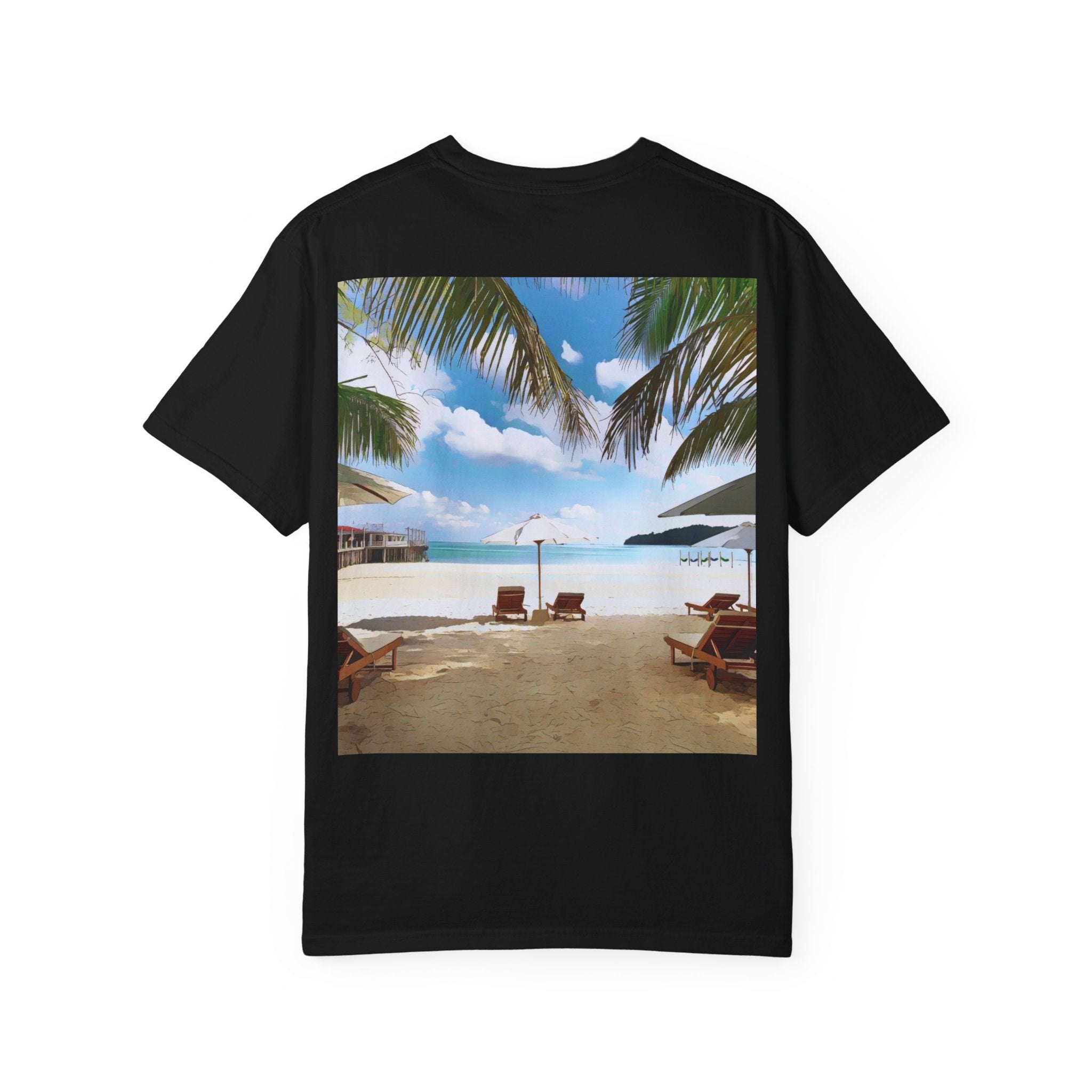Don’t Worry Be Happy Tropical Beach Graphic Tee