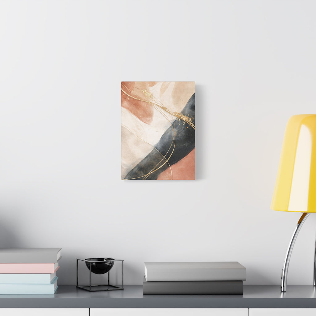 Abstract Blush & Gold Matte Canvas Print