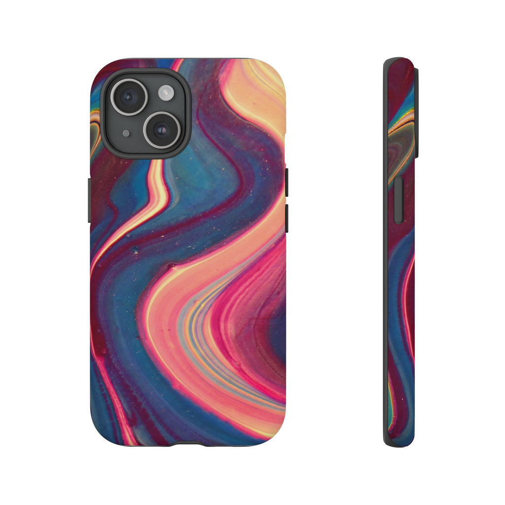 Colorful Wavy Marble Swirl Protective Phone Case