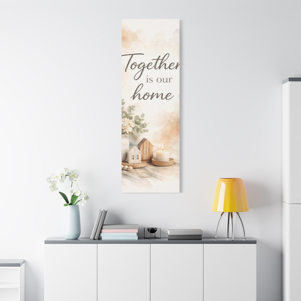 Together Is Our Home Floral Inspirational Decor Canvas Wall Art