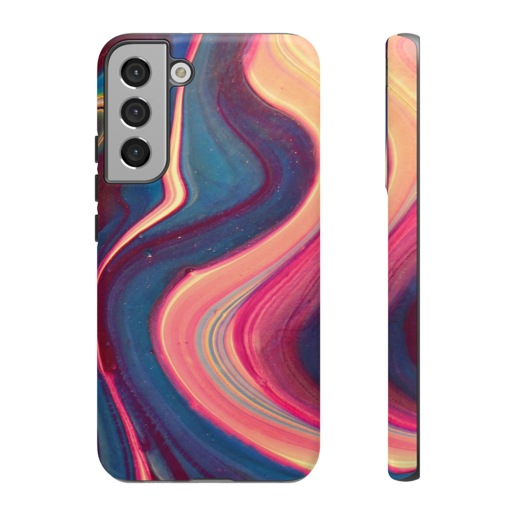 Colorful Wavy Marble Swirl Protective Phone Case