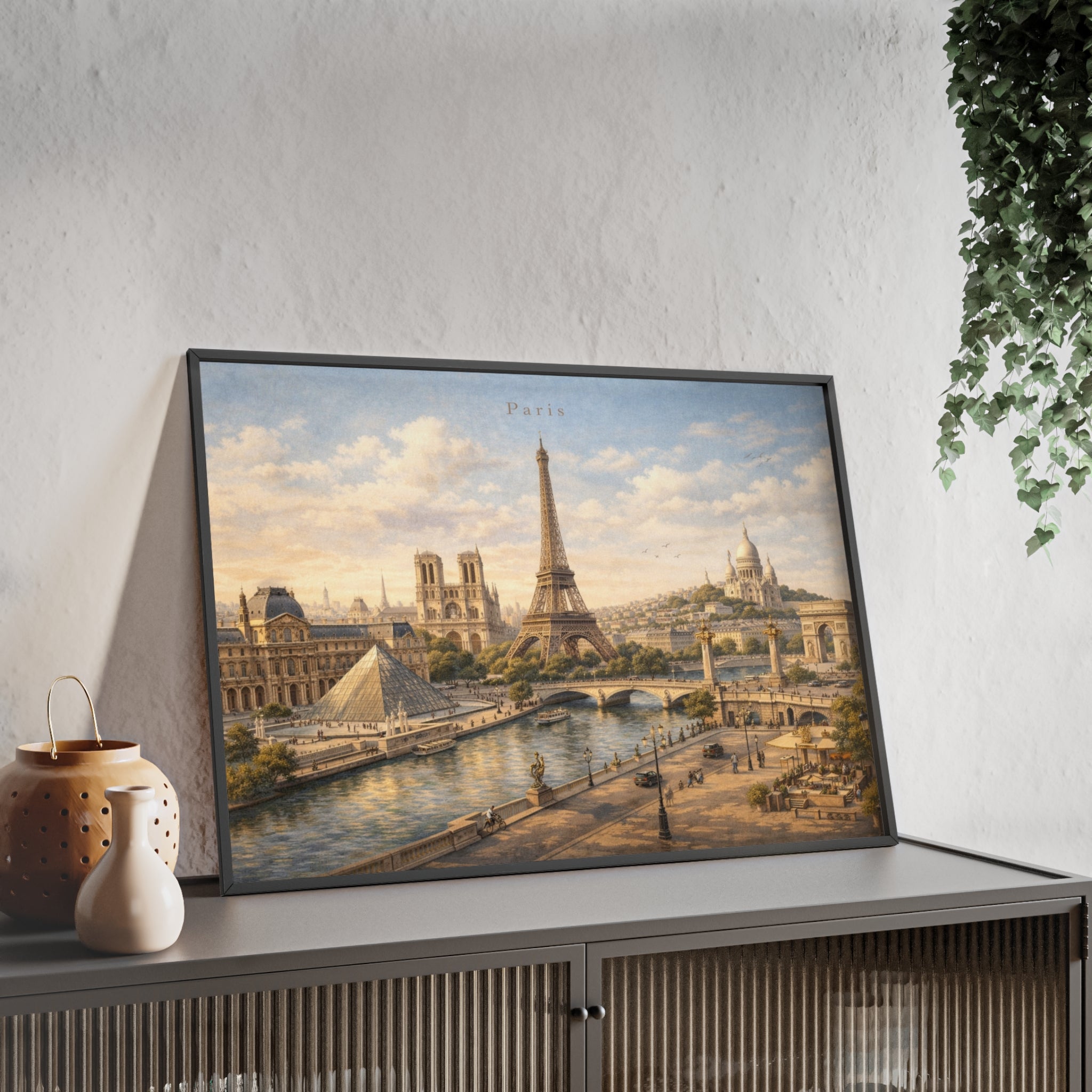 Paris Eiffel Tower Wood Framed Poster