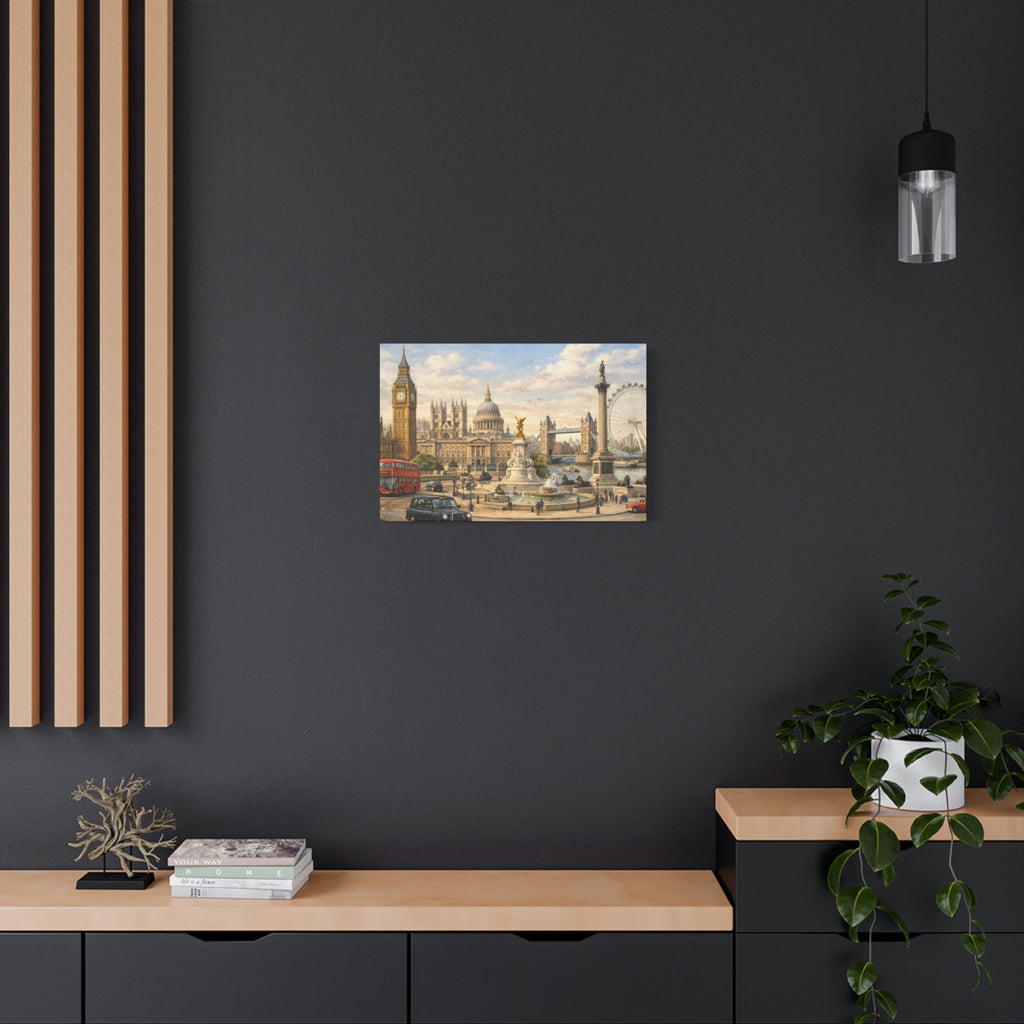 London Cityscape Matte Canvas Print Wall Art