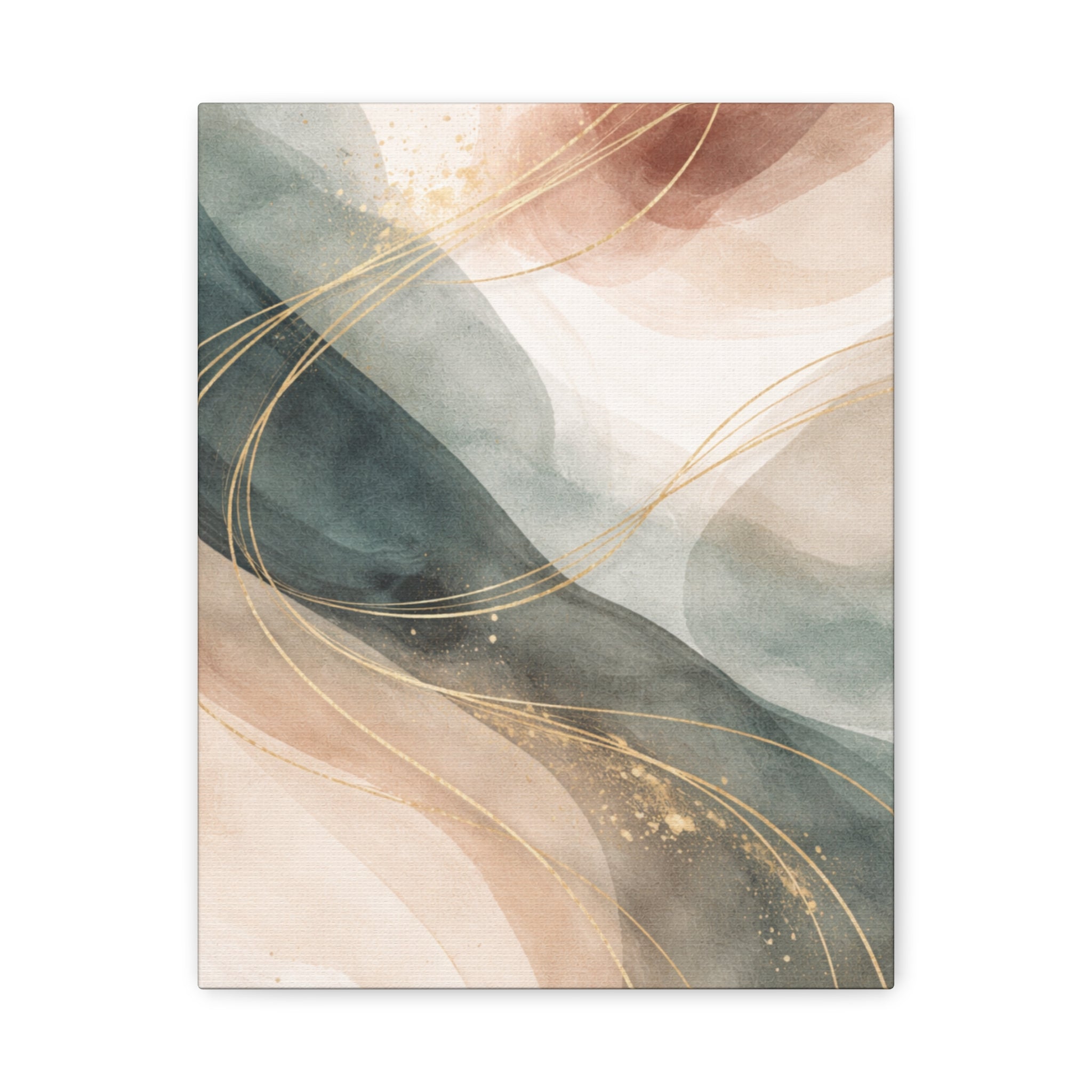 Abstract Coastal Waves Matte Canvas — Stretched Wall Art