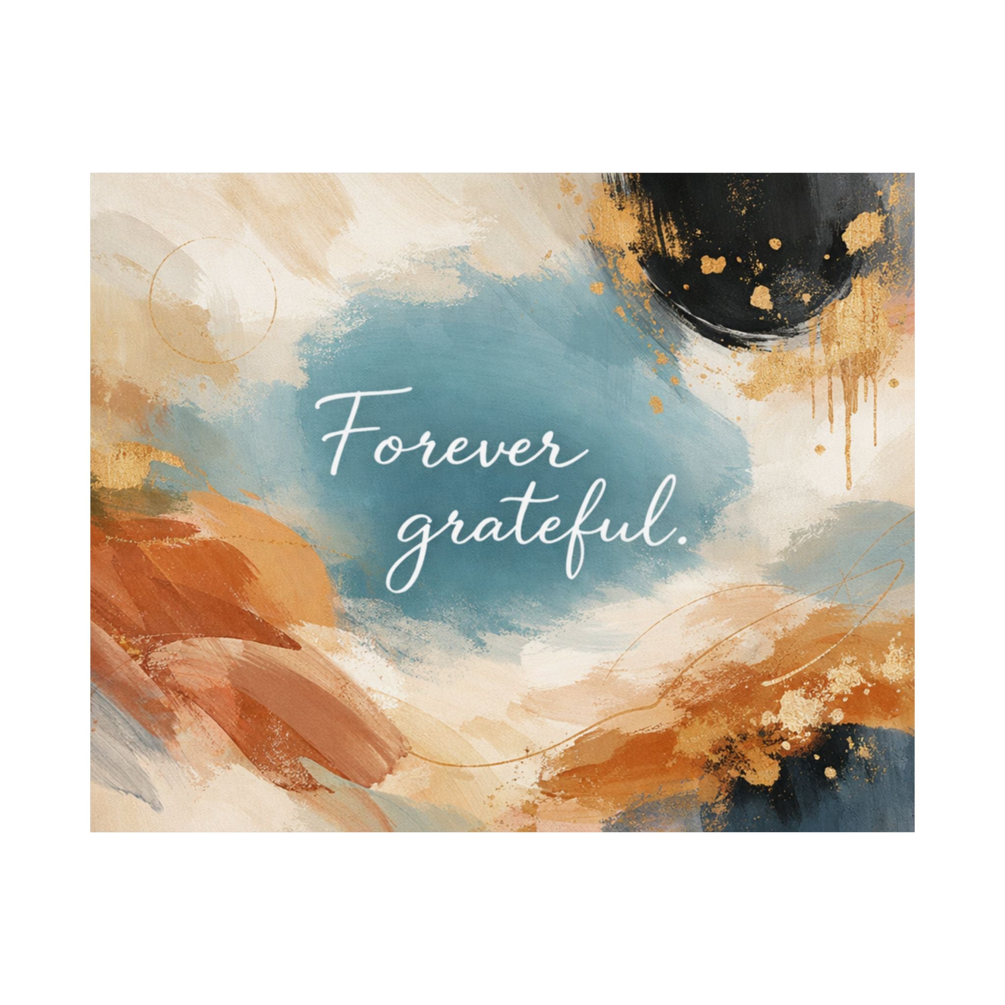 Forever Grateful Matte Poster Abstract Watercolor Wall Art