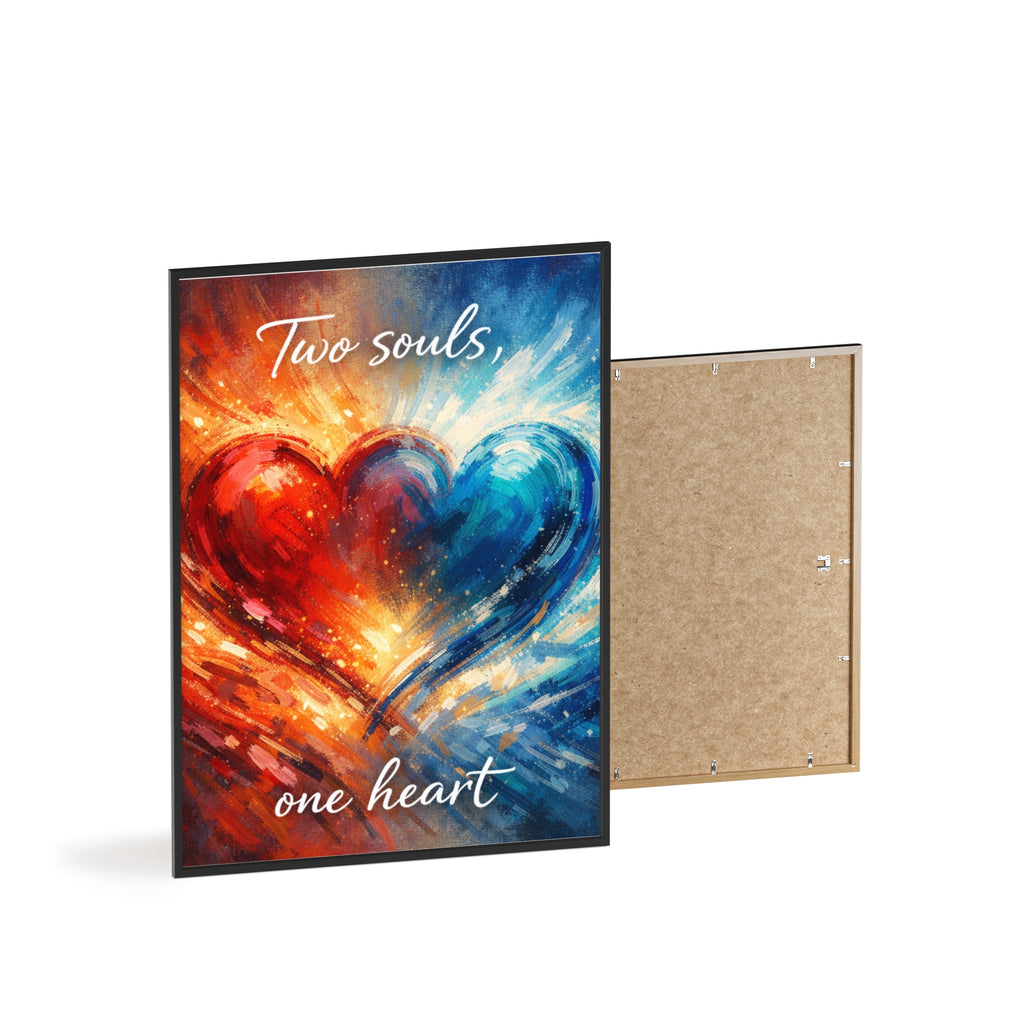 Two Souls One Heart Framed Poster — Romantic Heart Wall Art
