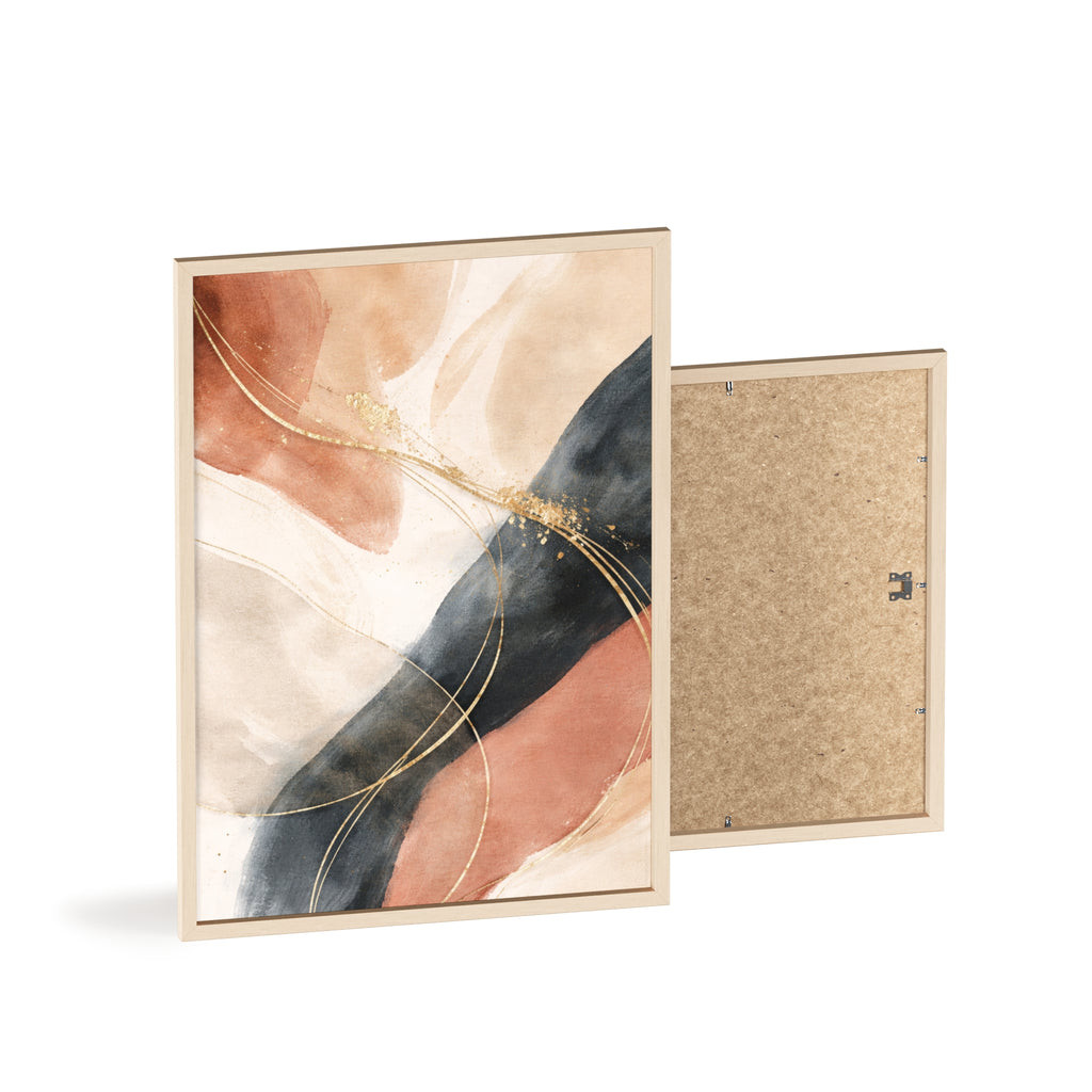 Abstract Gold Arc Framed Poster Modern Watercolor Wall Art