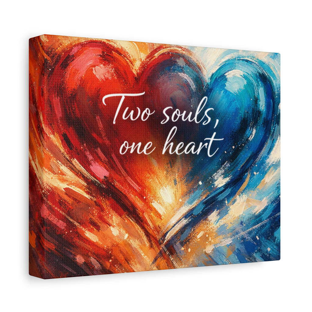 Two Souls One Heart Intertwined Heart Matte Canvas