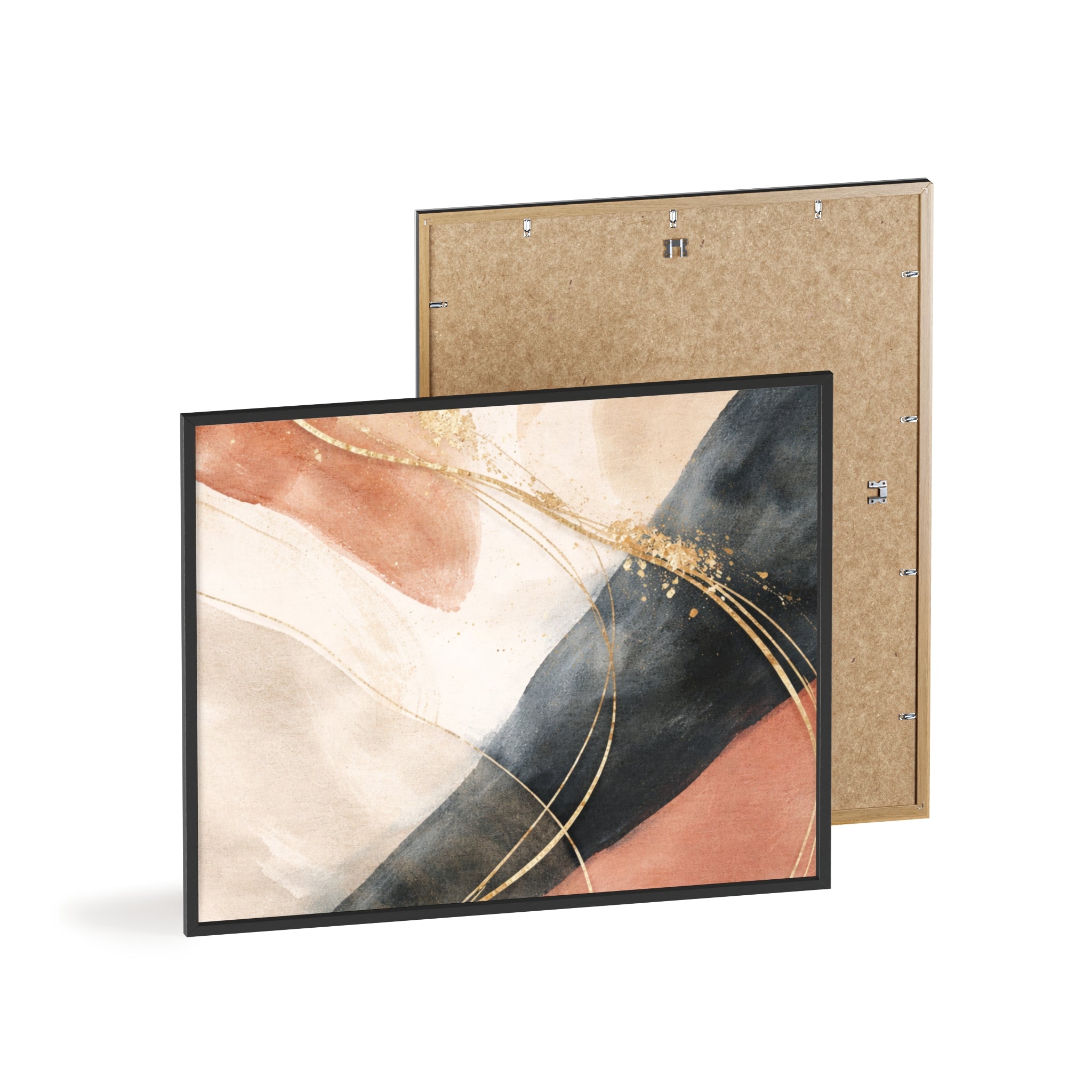 Abstract Gold Arc Framed Poster Modern Watercolor Wall Art