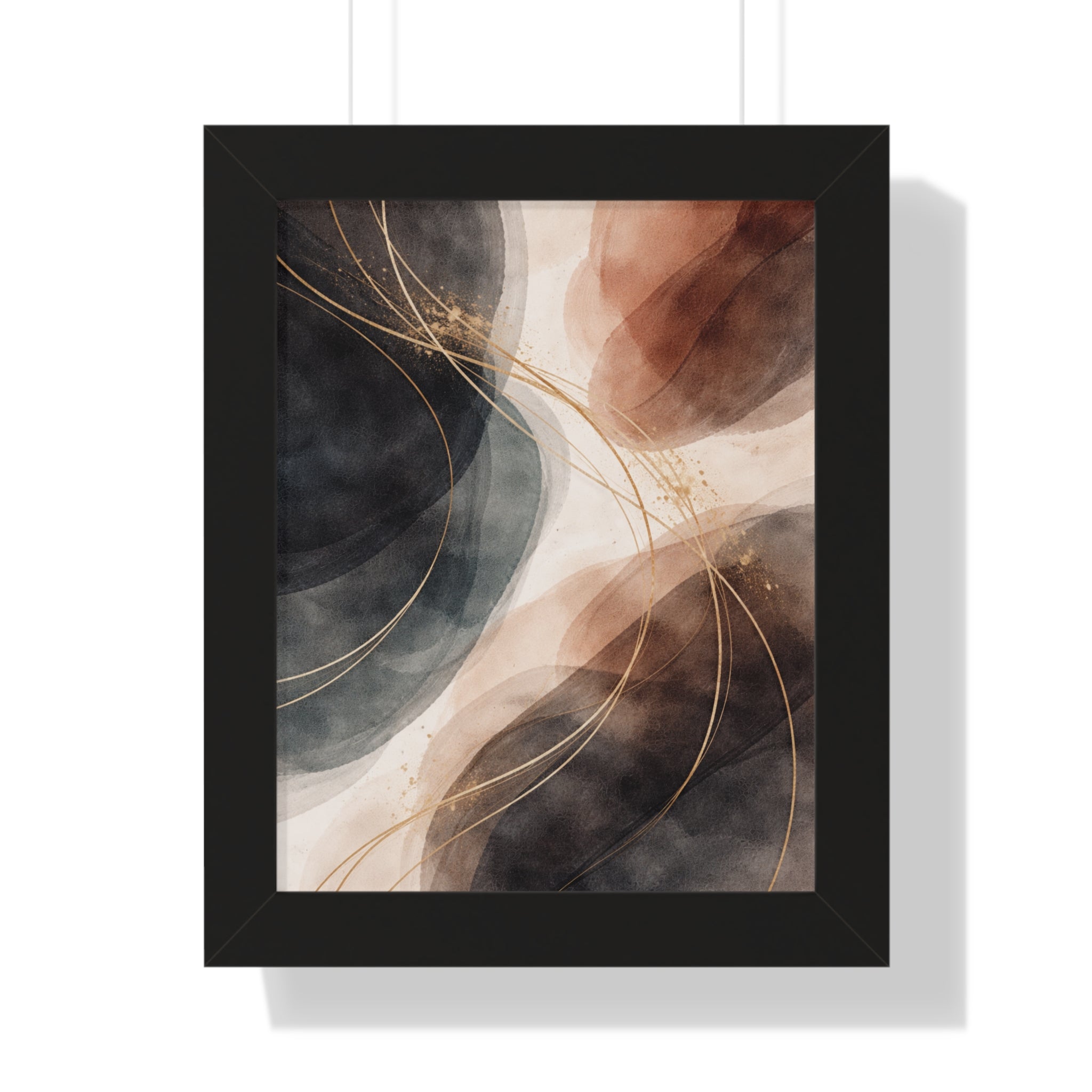 Abstract Earth Tones Framed Poster Modern Organic Wall Art Print